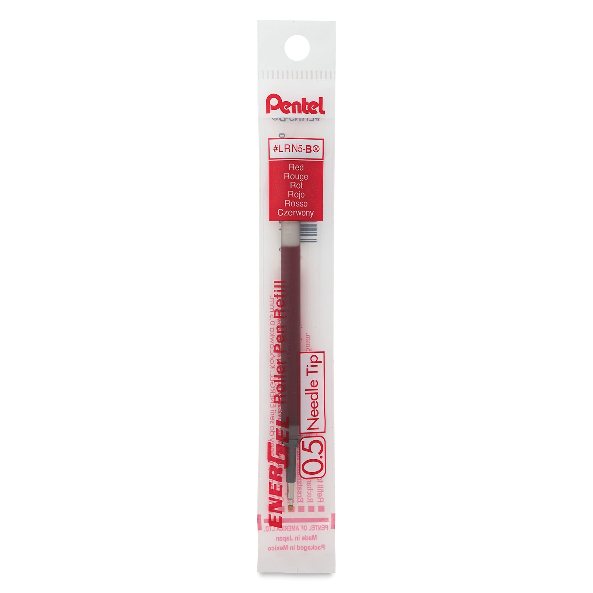 Pentel EnerGel Liquid Gel Pen Refill - Red, 0.5 mm, front of packaging