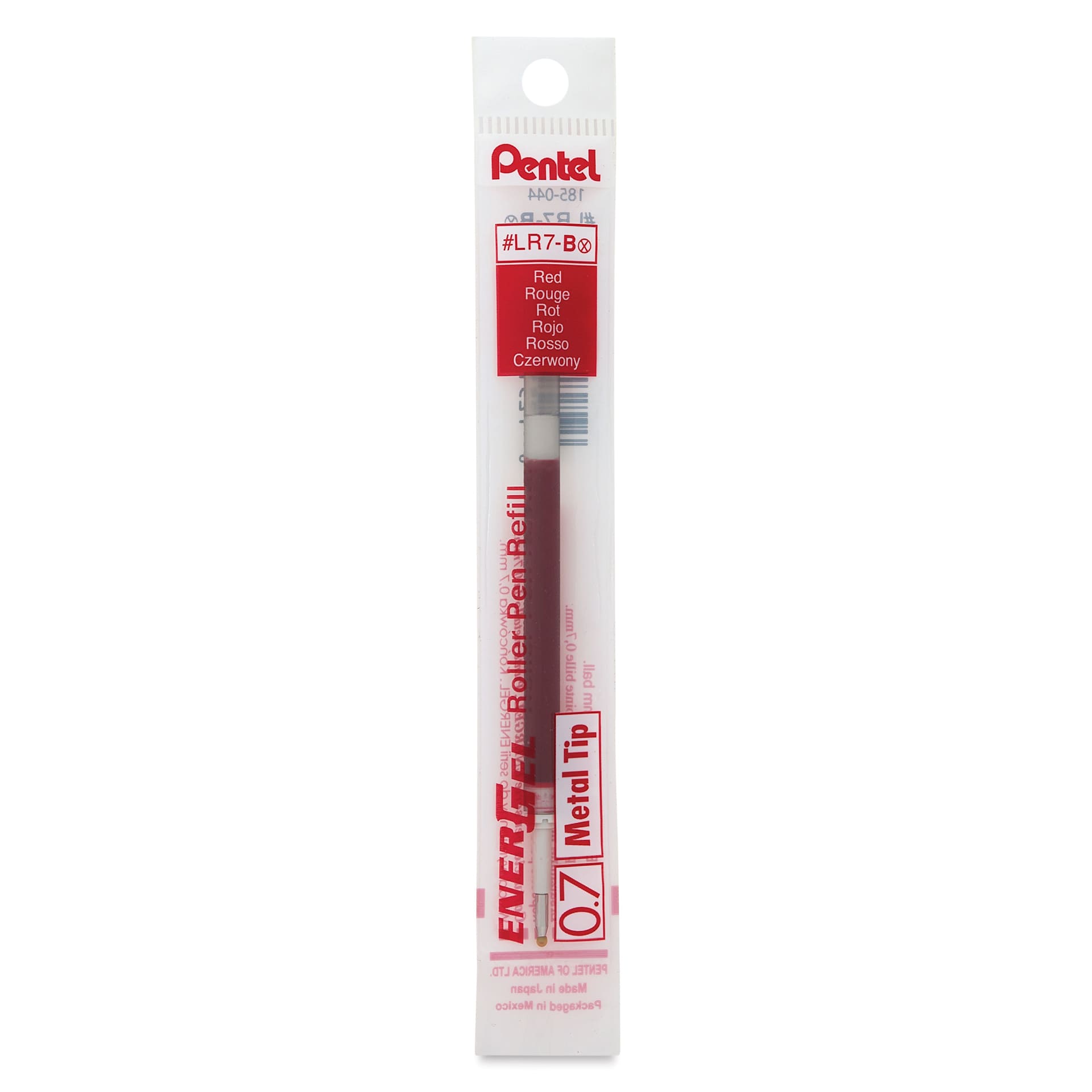Pentel EnerGel Liquid Gel Pen Refill - Red, 0.7 mm, front of packaging