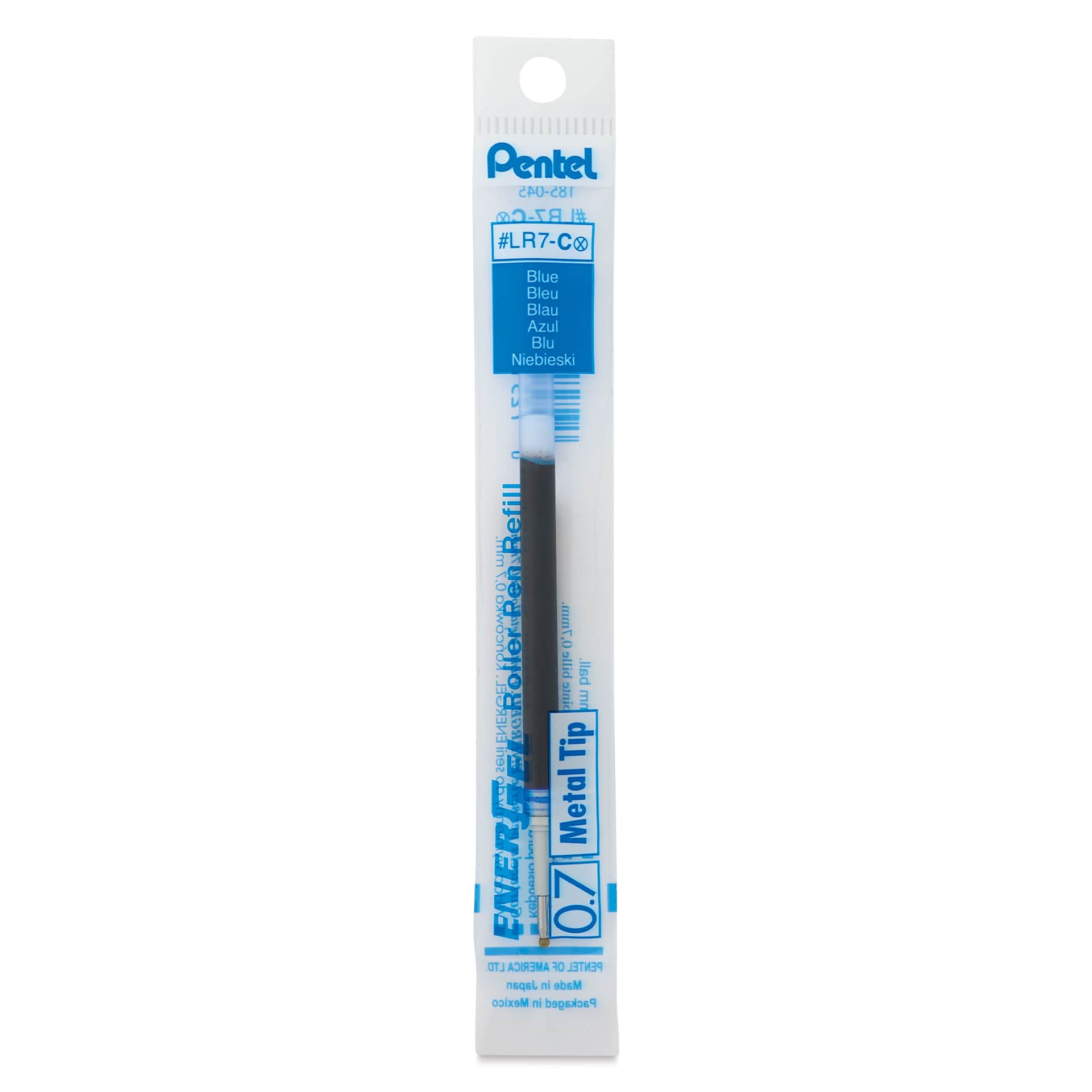 Pentel EnerGel Liquid Gel Pen Refill - Blue, 0.7  mm, front of packaging