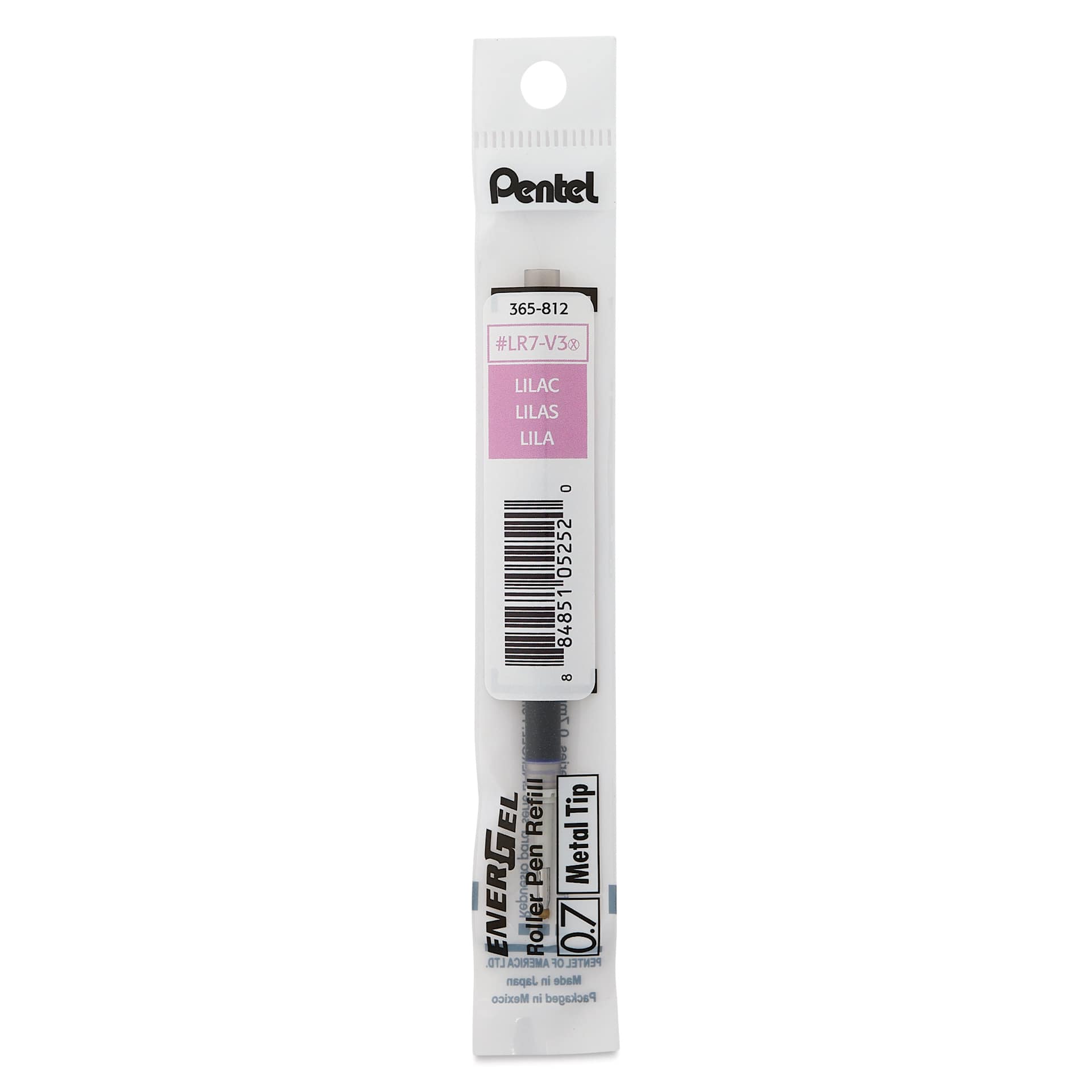 Pentel EnerGel Liquid Gel Pen Refill - Lilac, 0.7 mm, front of packaging