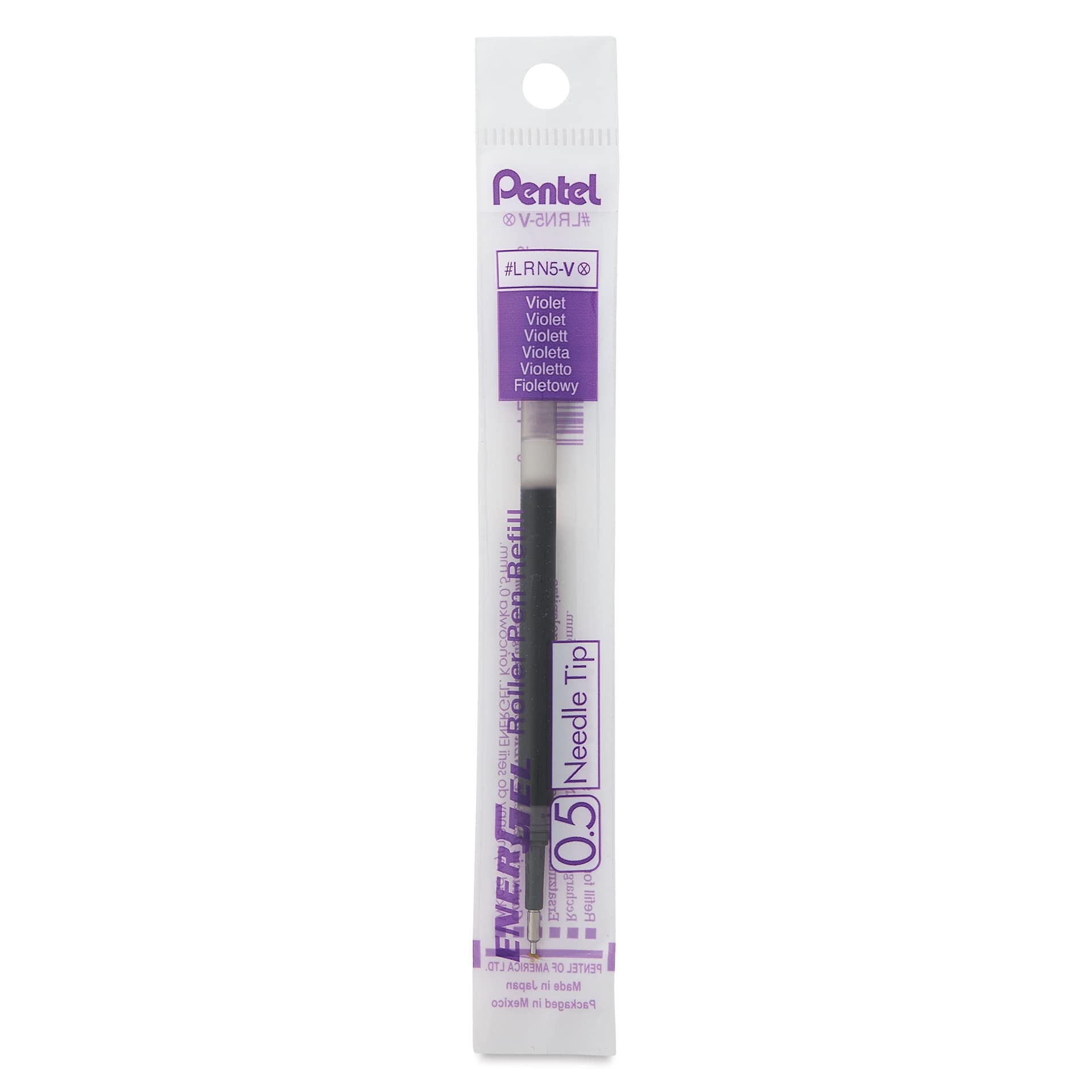 Pentel EnerGel Liquid Gel Pen Refill - Violet, 0.5 mm, front of packaging
