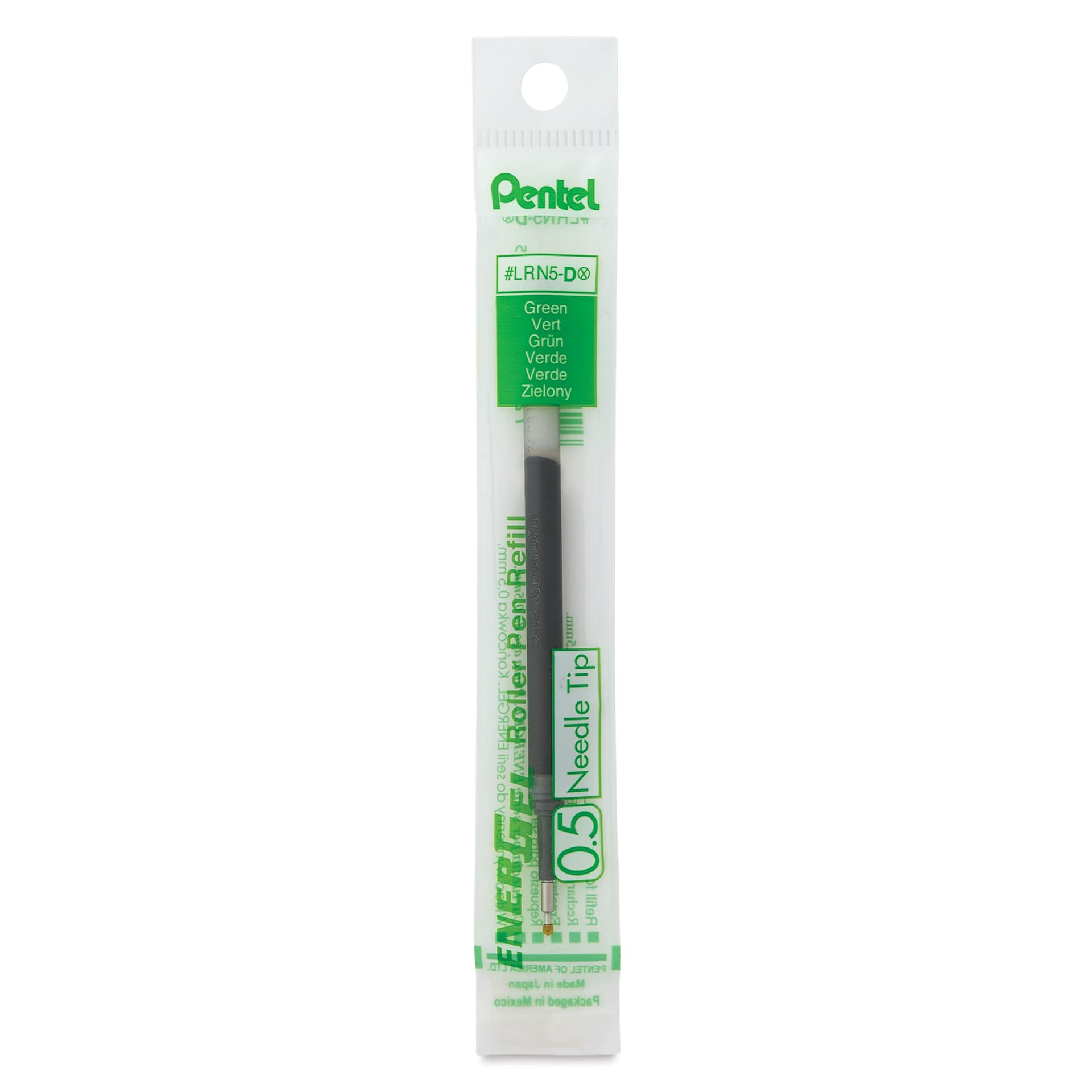 Pentel EnerGel Liquid Gel Pen Refill - Green, 0.5 mm, front of packaging