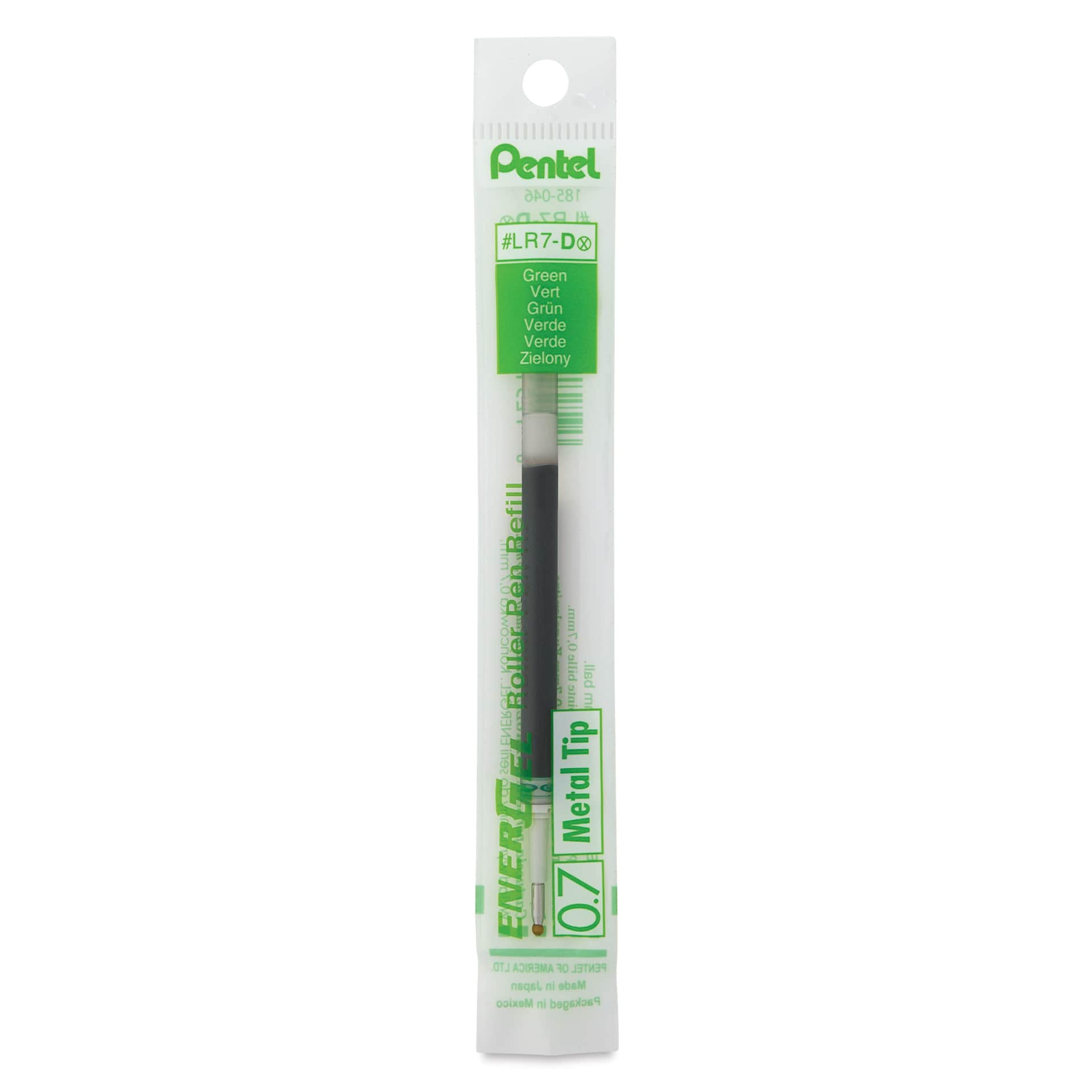 Pentel EnerGel Liquid Gel Pen Refill - Green, 0.7 mm, front of packaging