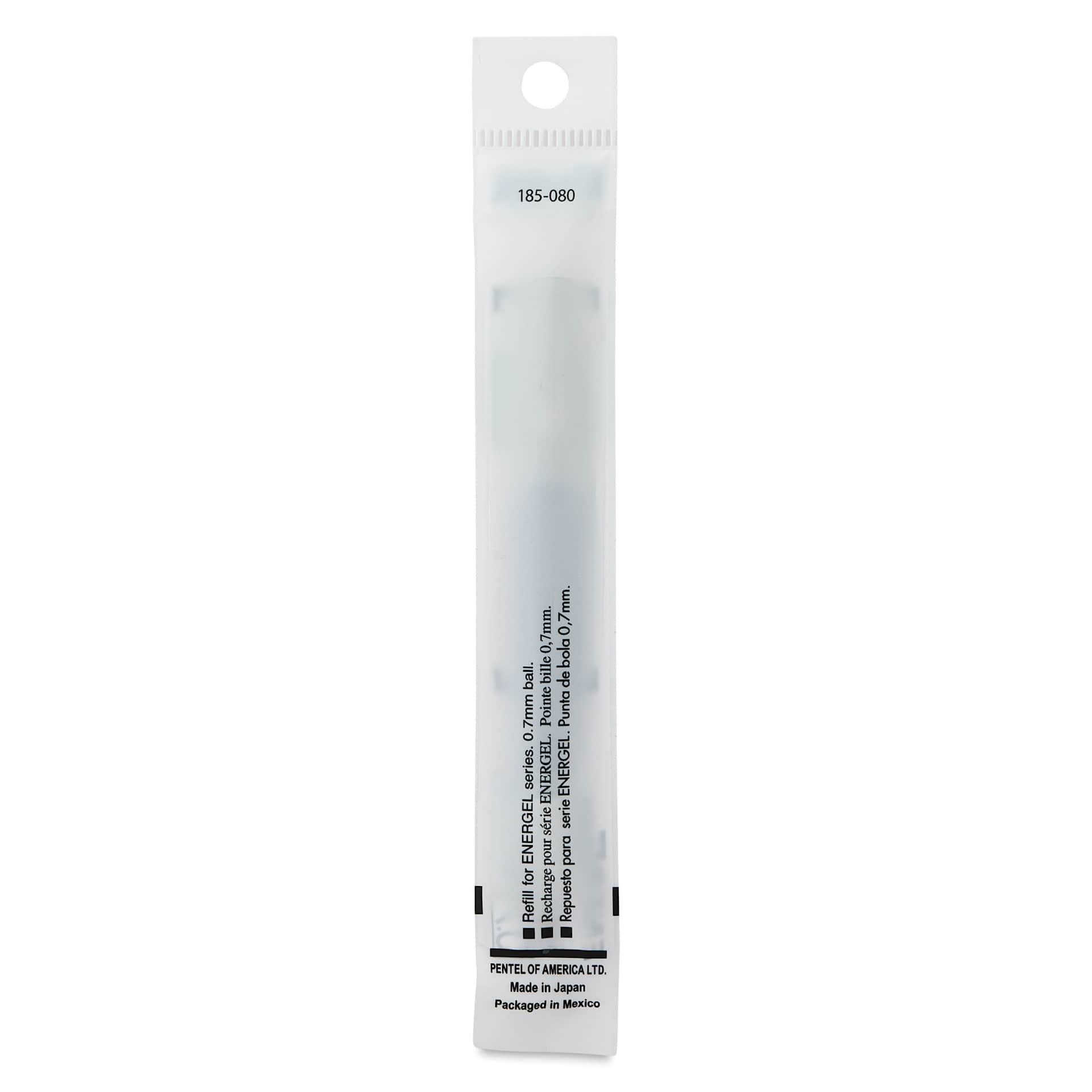 Pentel EnerGel Liquid Gel Pen Refill - Forest Green, 0.7 mm, back of packaging