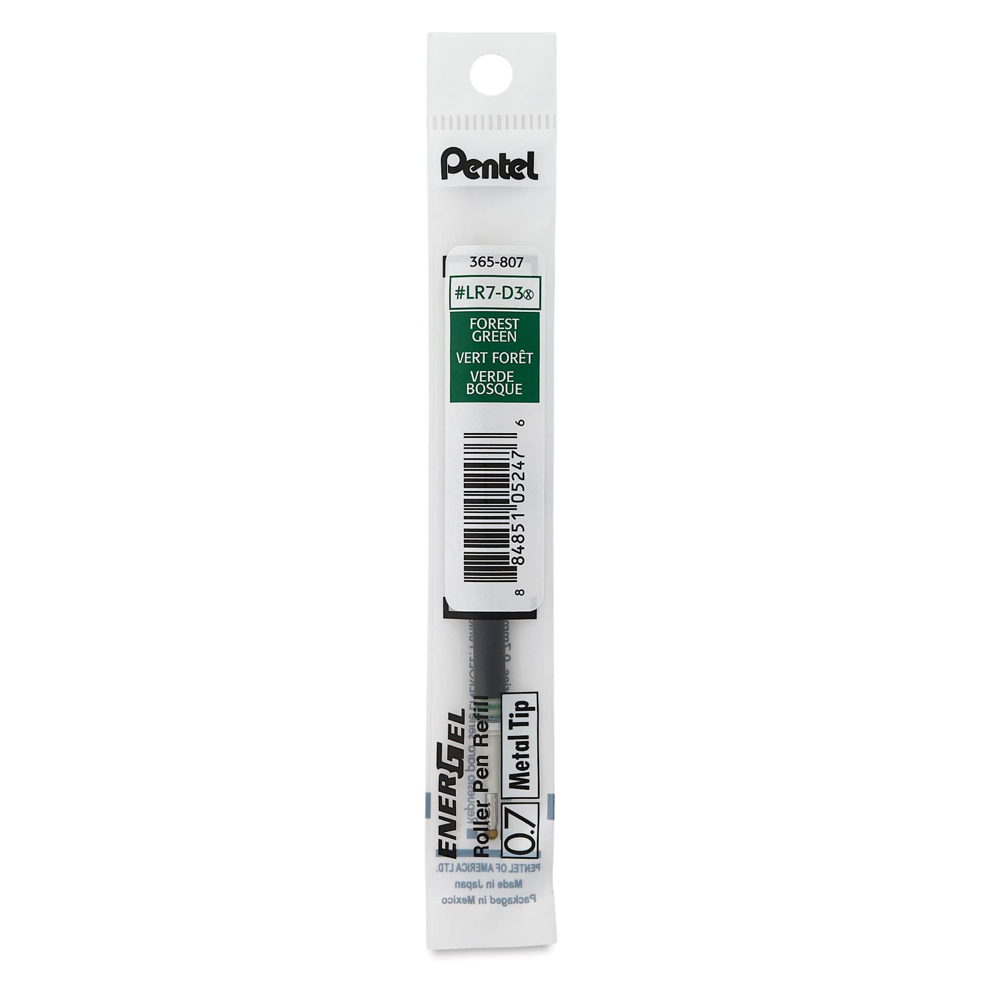 Pentel EnerGel Liquid Gel Pen Refill - Forest Green, 0.7 mm, front of packaging