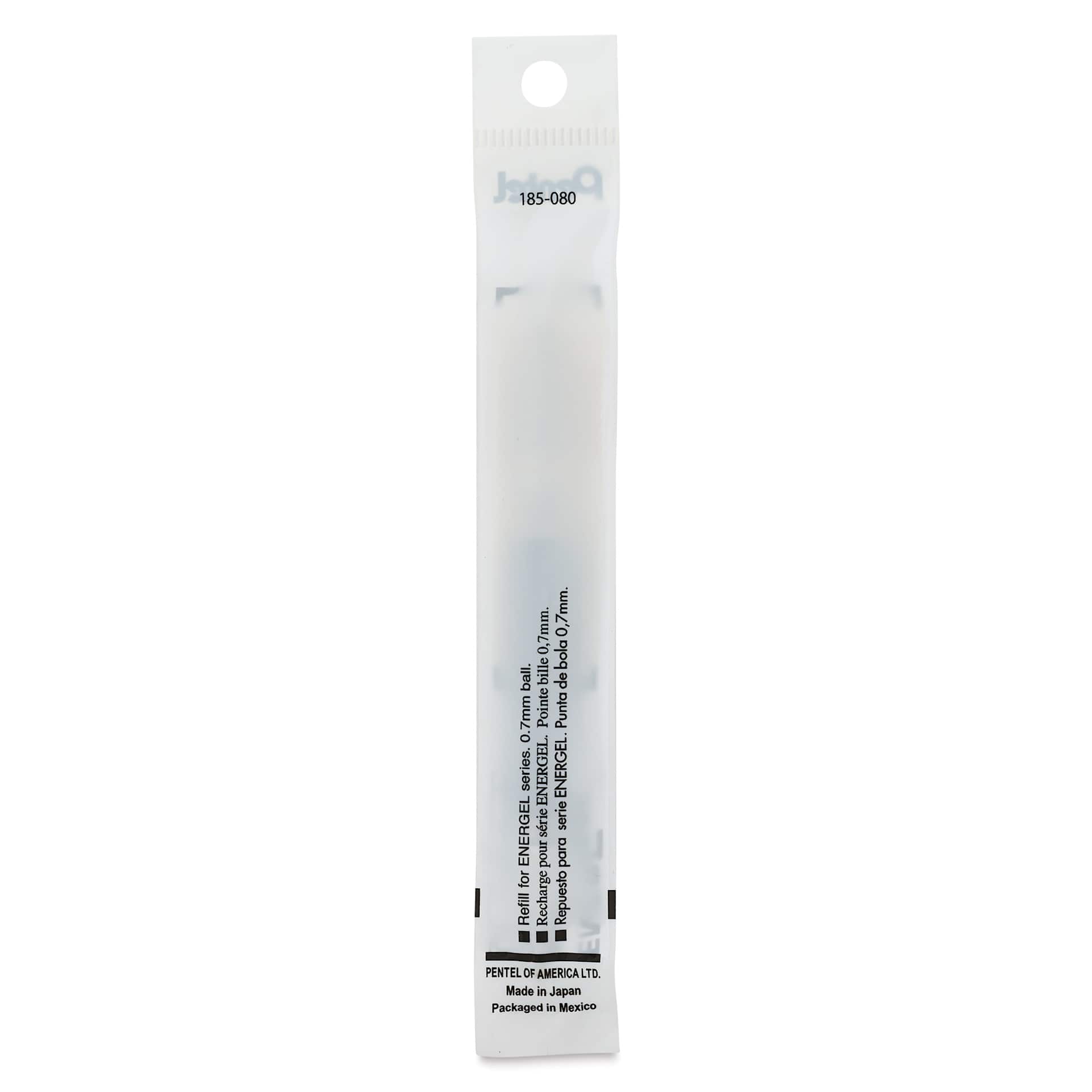 Pentel EnerGel Liquid Gel Pen Refill - Sepia, 0.7 mm, back of packaging