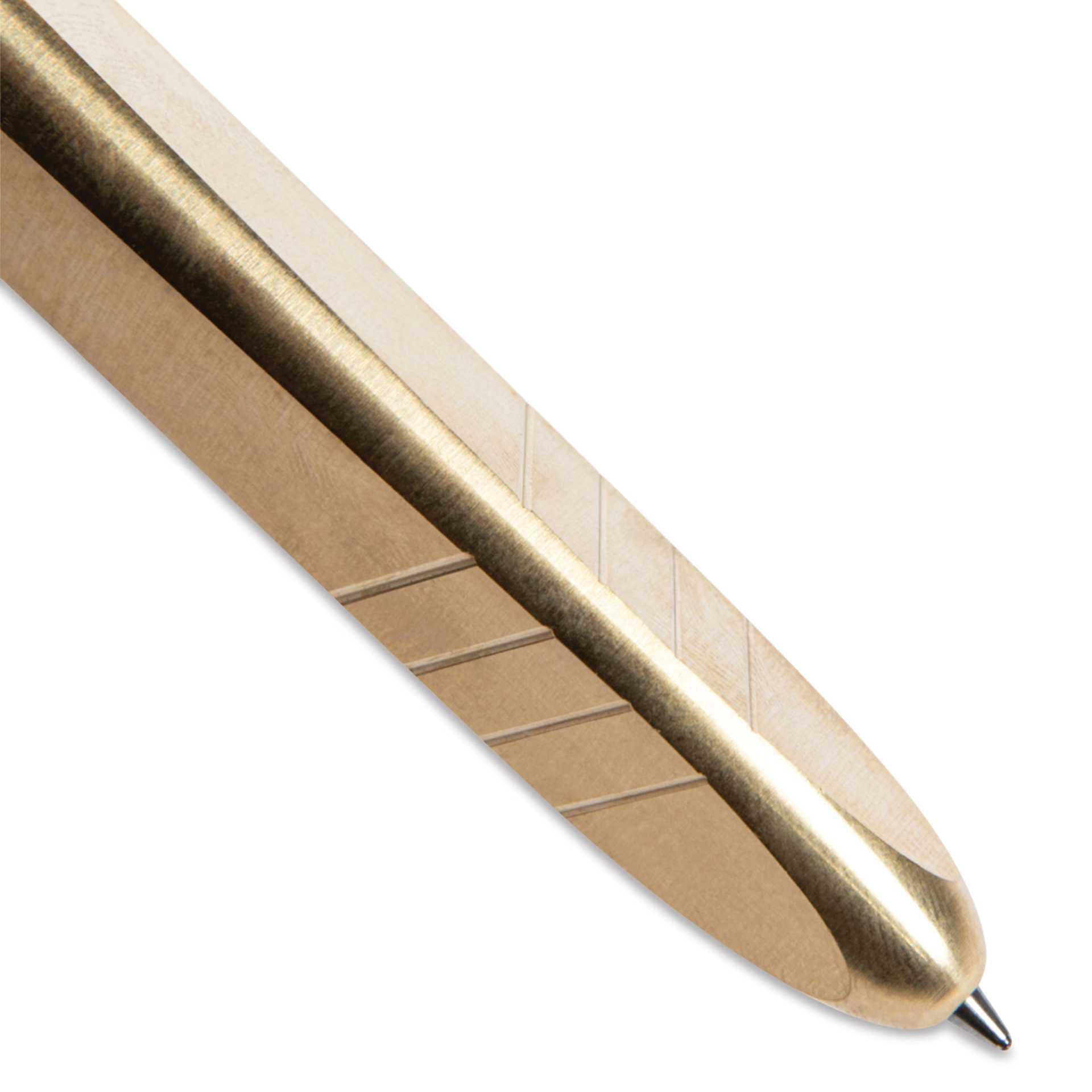 Kolo Tino Raw Metal Ballpoint Pen - Raw Brass, close up of nib