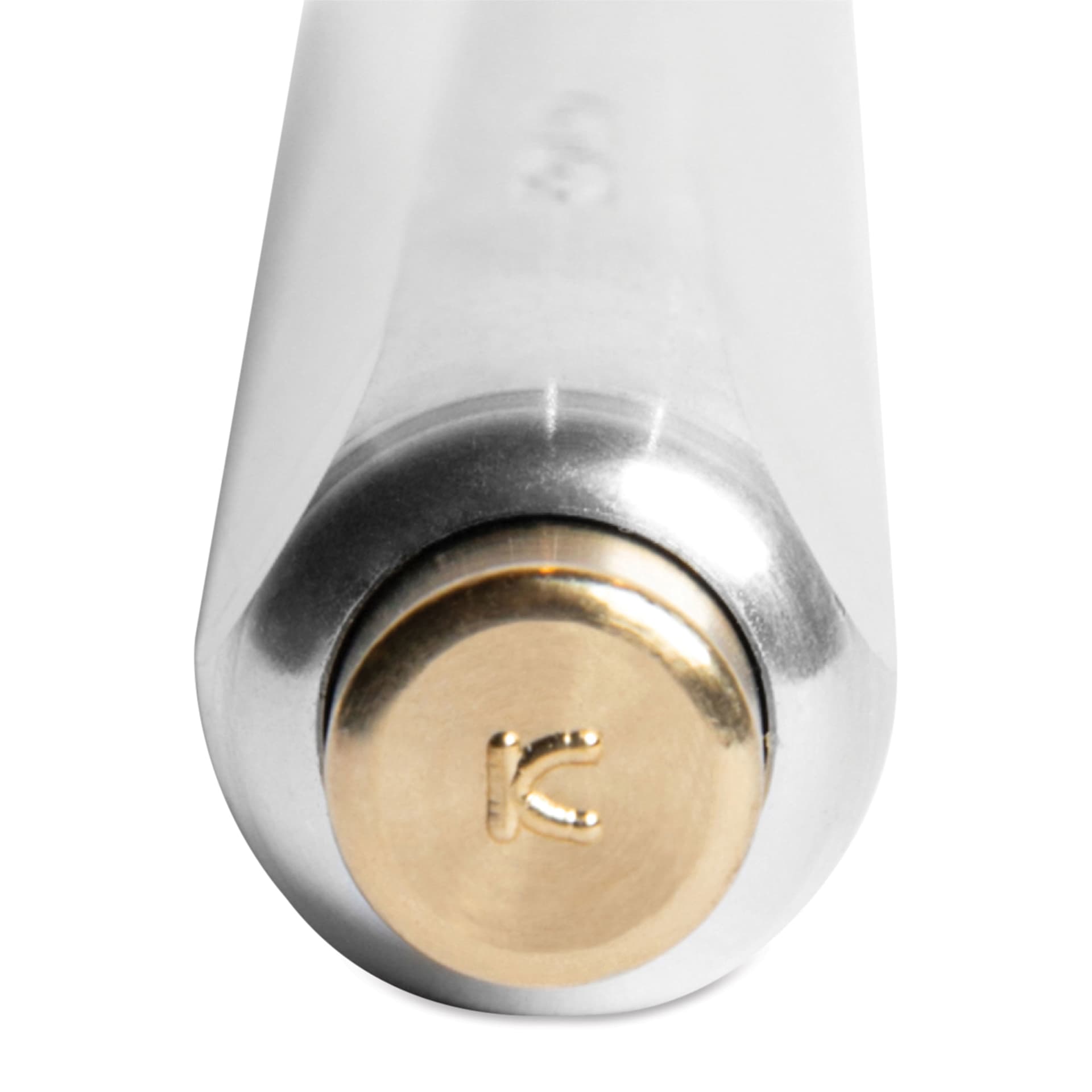 Kolo Tino Raw Metal Ballpoint Pen - Raw Aluminum, close up of push button