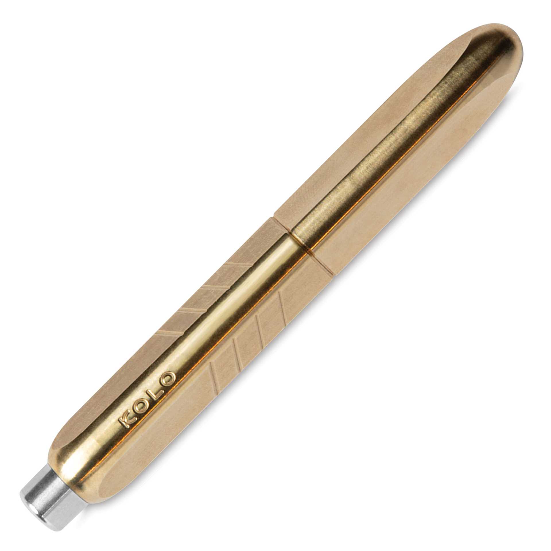 Kolo Tino Raw Metal Fountain Pen - Raw Brass, capped