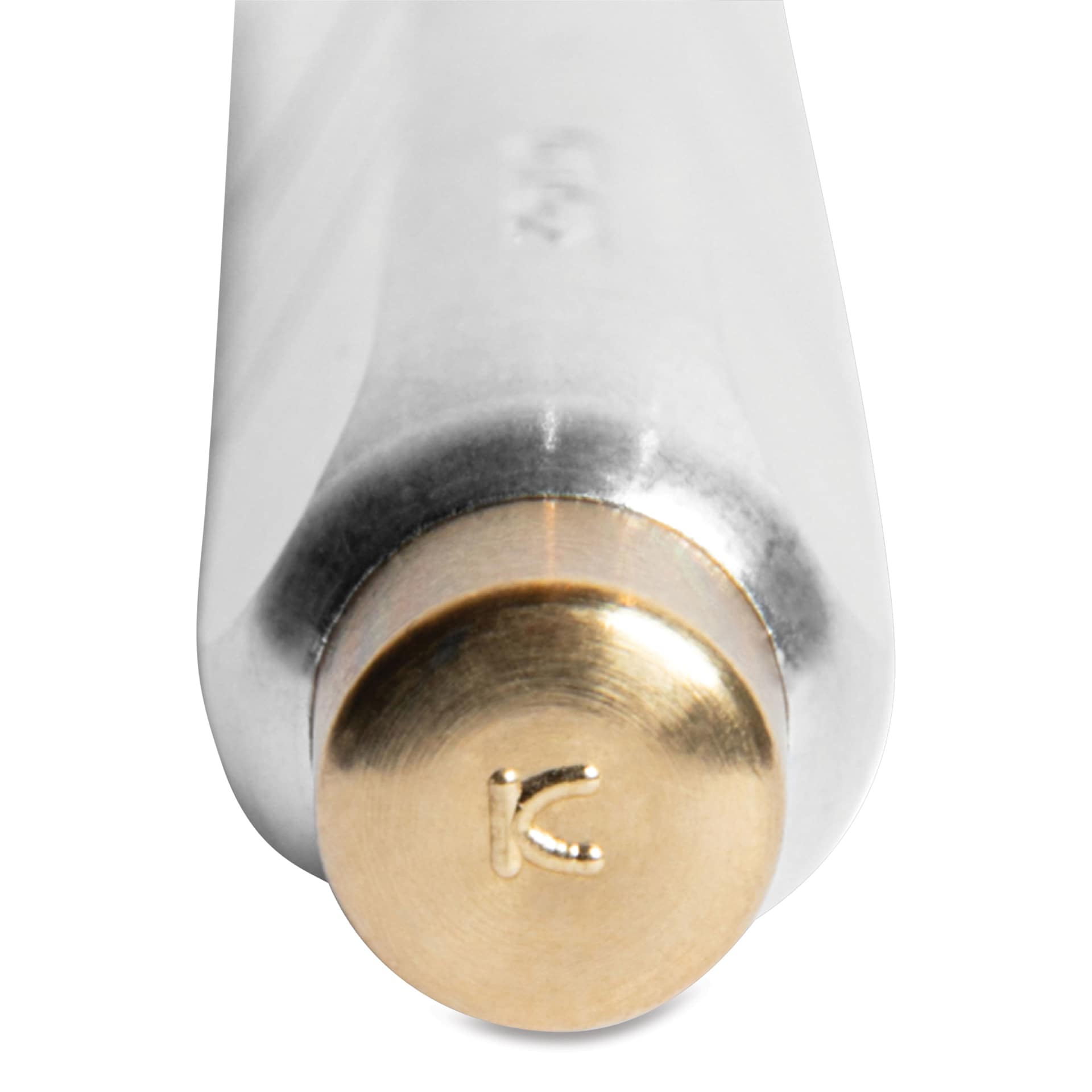 Kolo Tino Raw Metal Fountain Pen - Raw Aluminum, close up of plunger end
