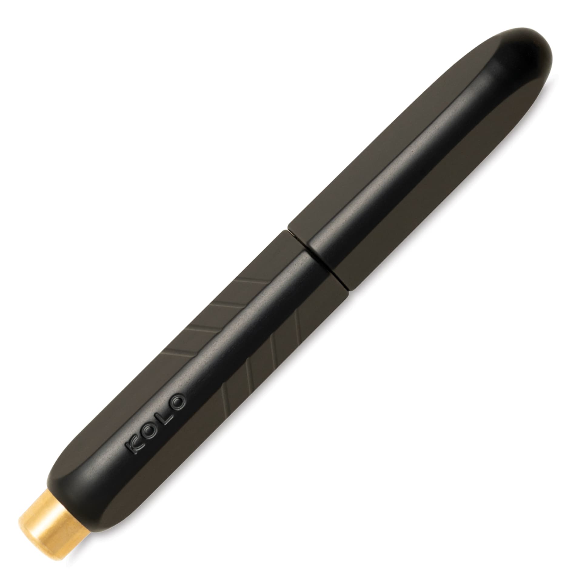 Kolo Tino Anodized Aluminum Fountain Pen - Noir, Medium Nib, cap on