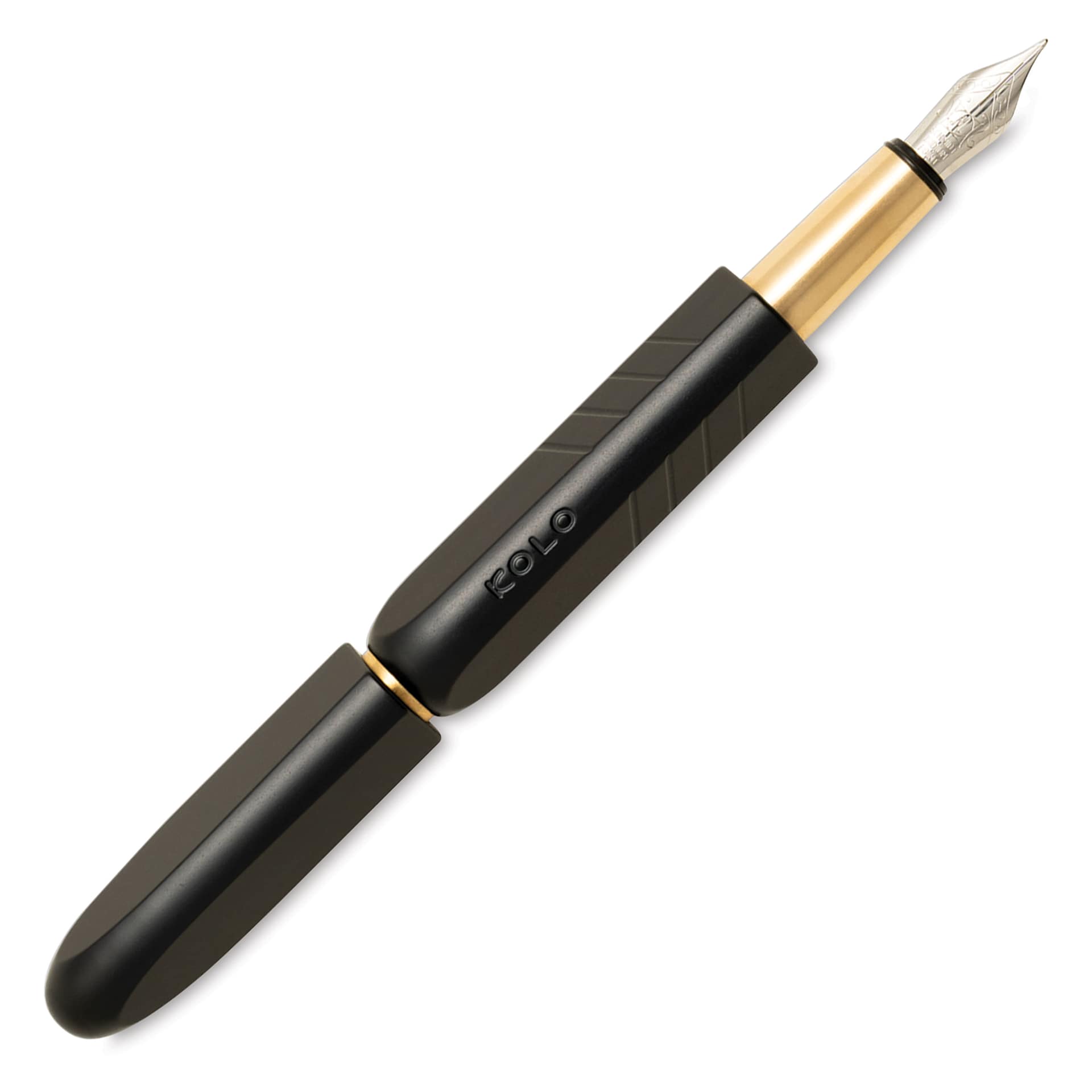 Kolo Tino Anodized Aluminum Fountain Pen - Noir, Medium Nib, posted
