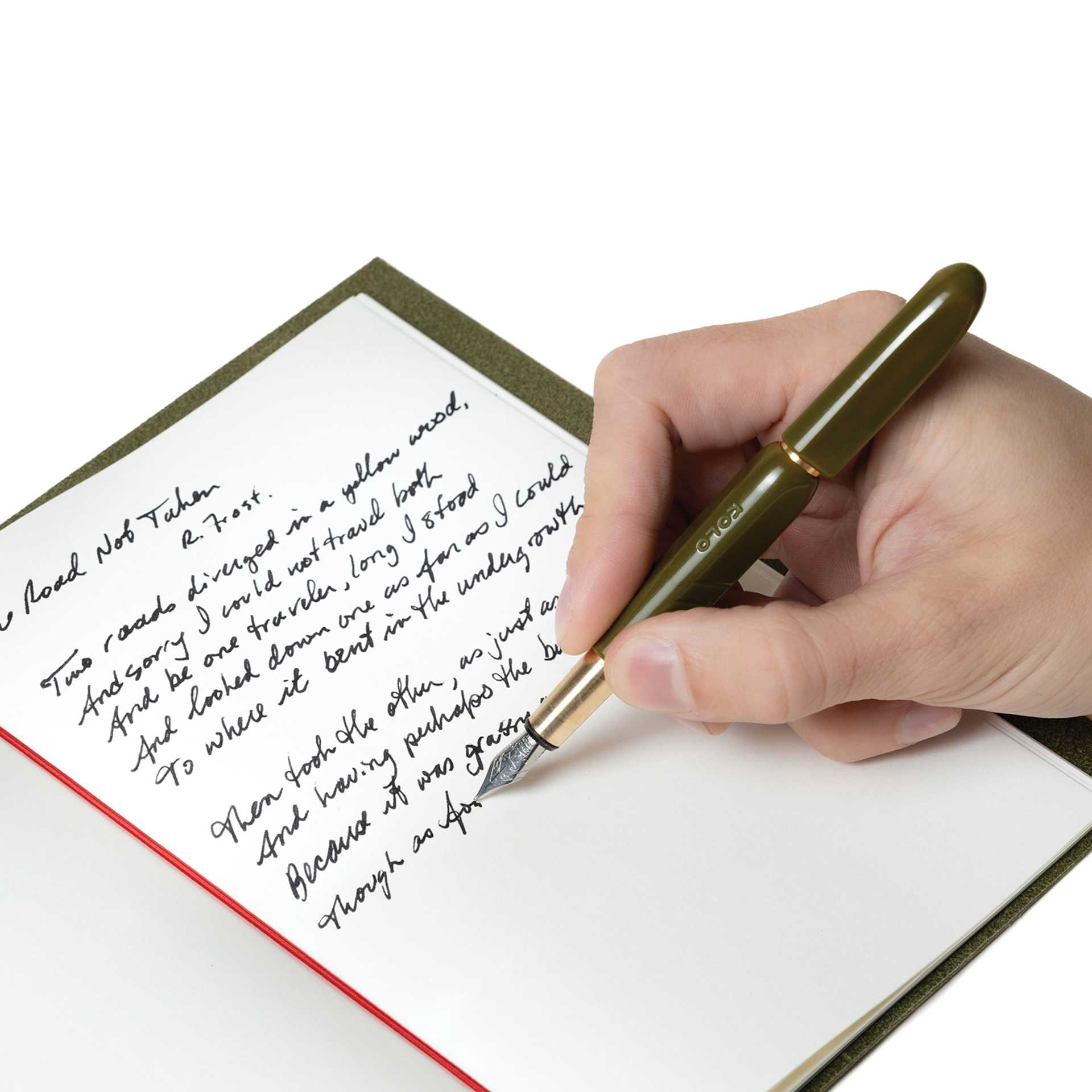 Kolo Tino Acrylic Fountain Pen - Wasabi, writing
