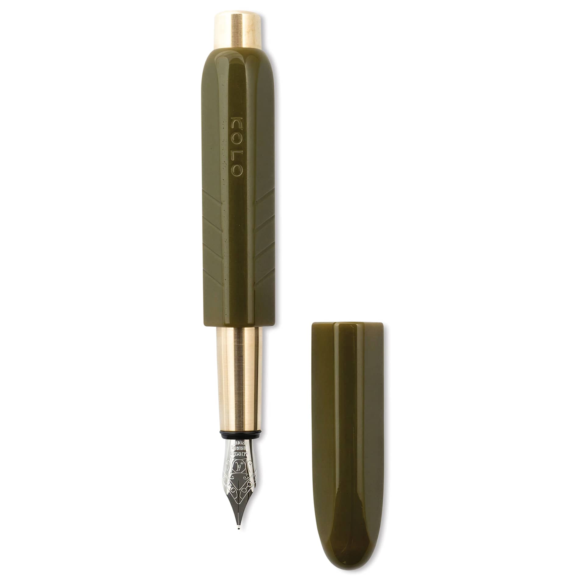 Kolo Tino Acrylic Fountain Pen - Wasabi, cap off