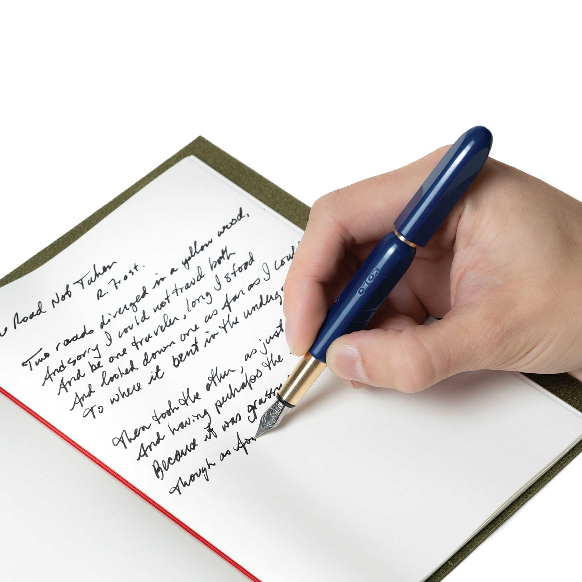 Kolo Tino Acrylic Fountain Pen - Albert Blue, writing