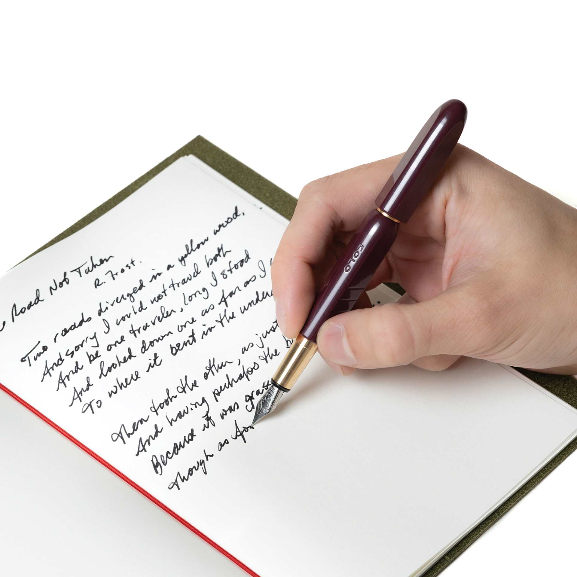 Kolo Tino Acrylic Fountain Pen - Cabaret, writing