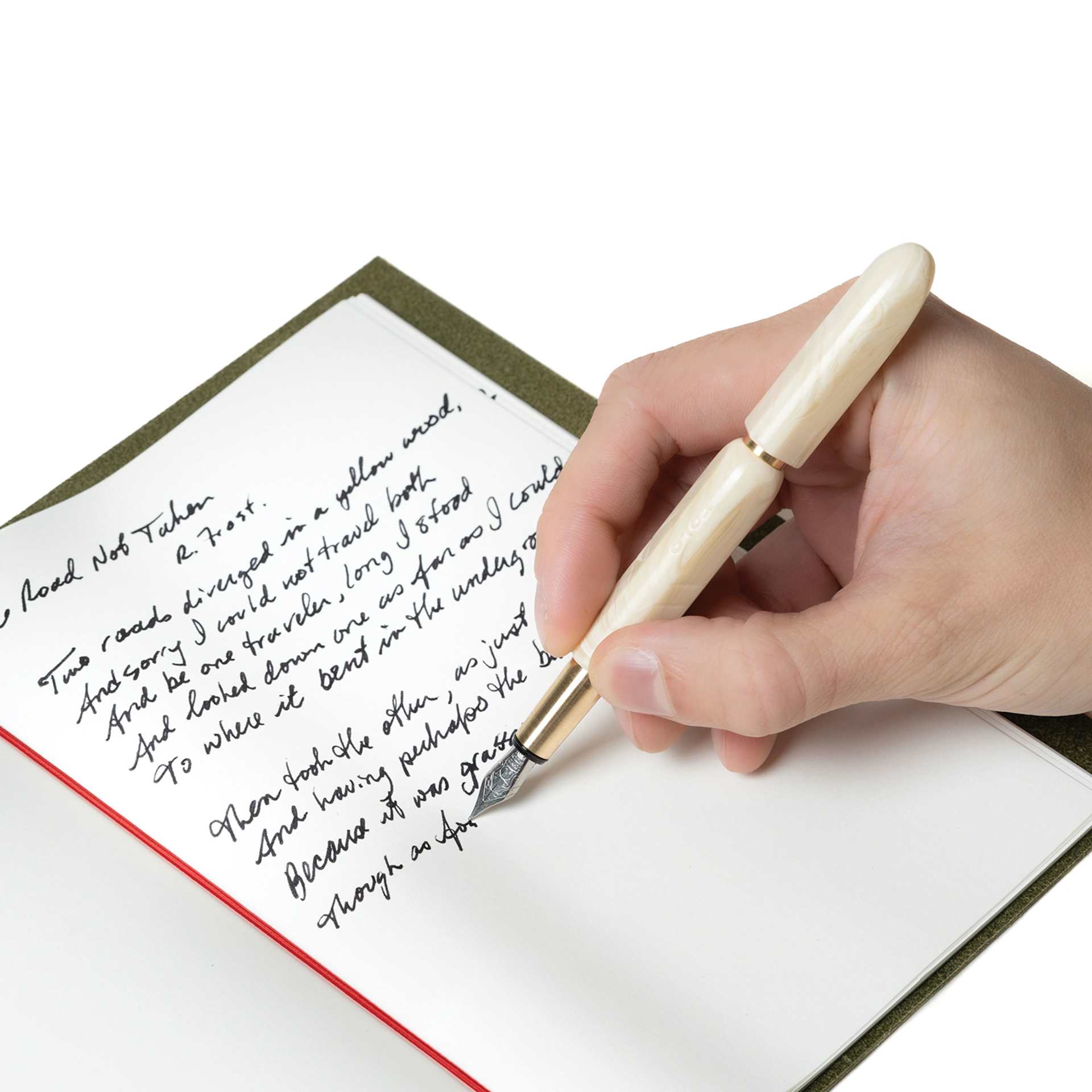 Kolo Tino Acrylic Fountain Pen - Mother of Pearl, Limited Edition, writing