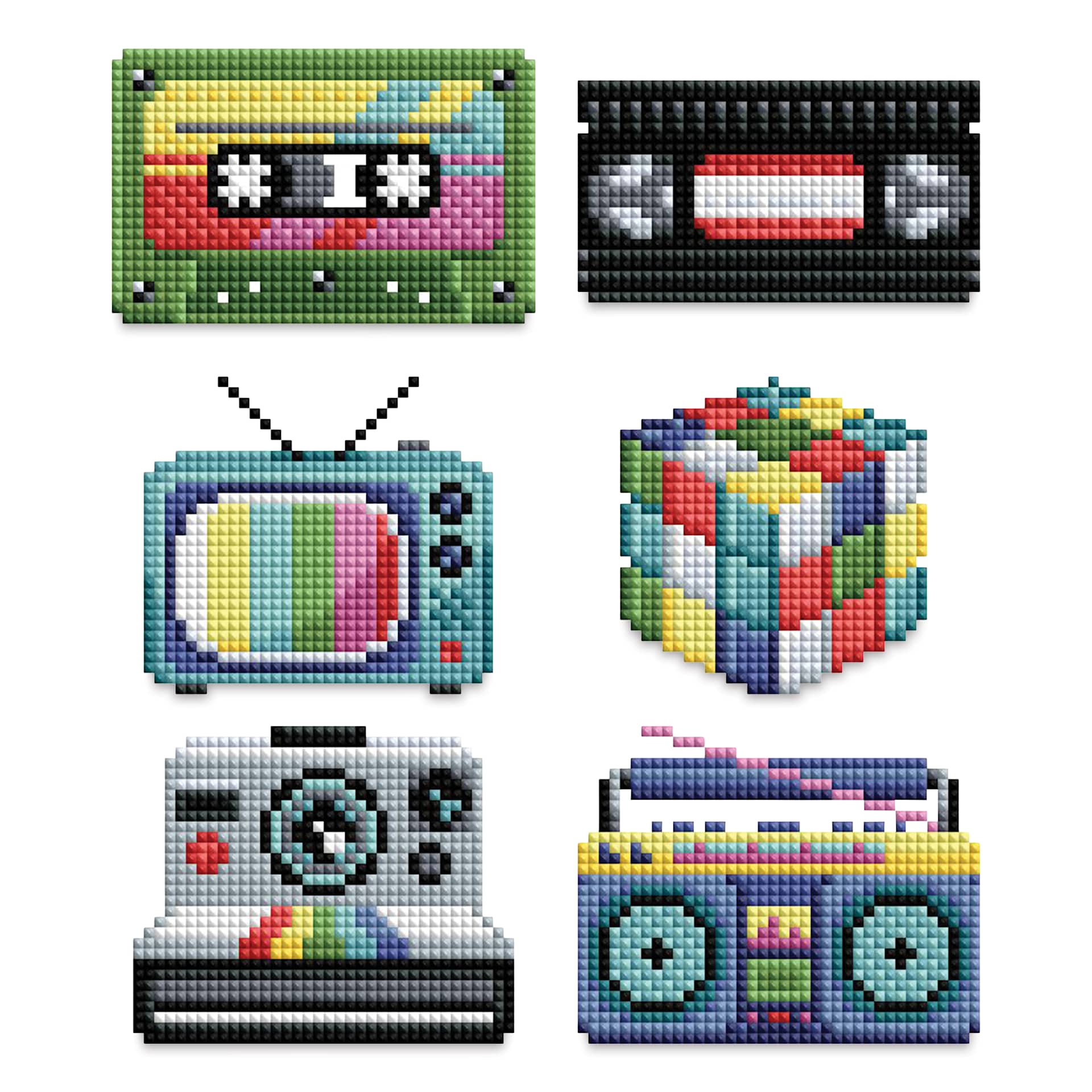 Diamond Art Club Mini Dazzles Kit - 80's, all 6 finished pieces