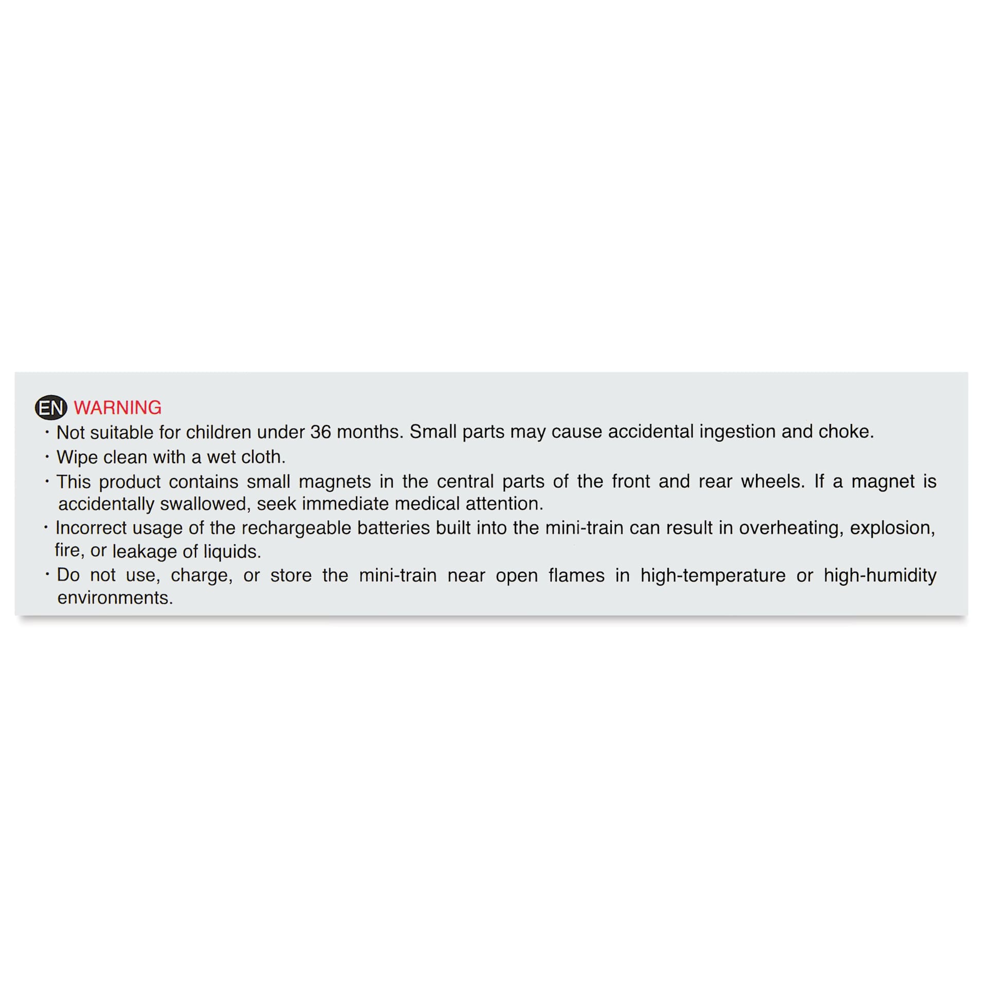 Rail Cube Magnetic Monorail Starter Set, safety guidelines