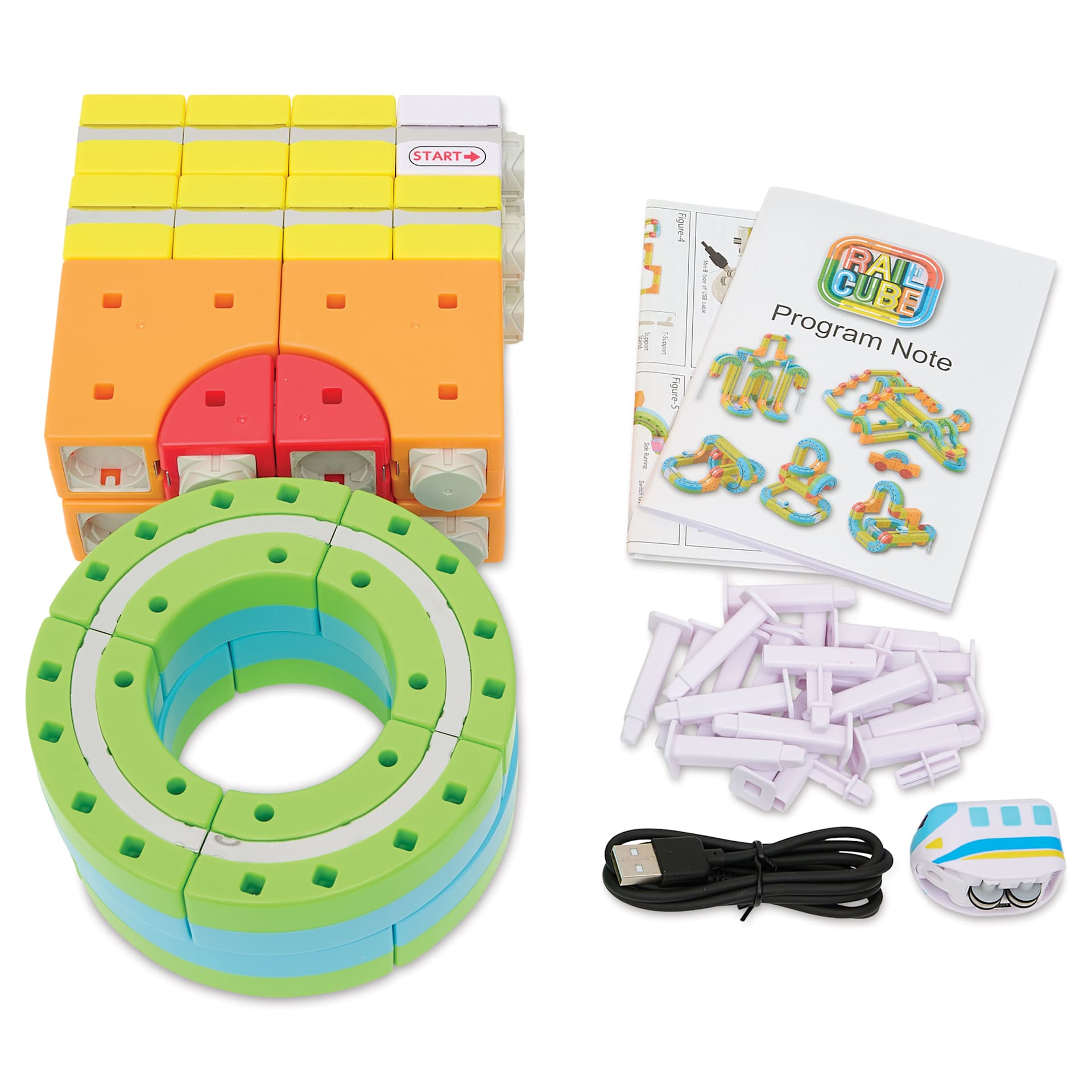 Rail Cube Magnetic Monorail Starter Set, contents