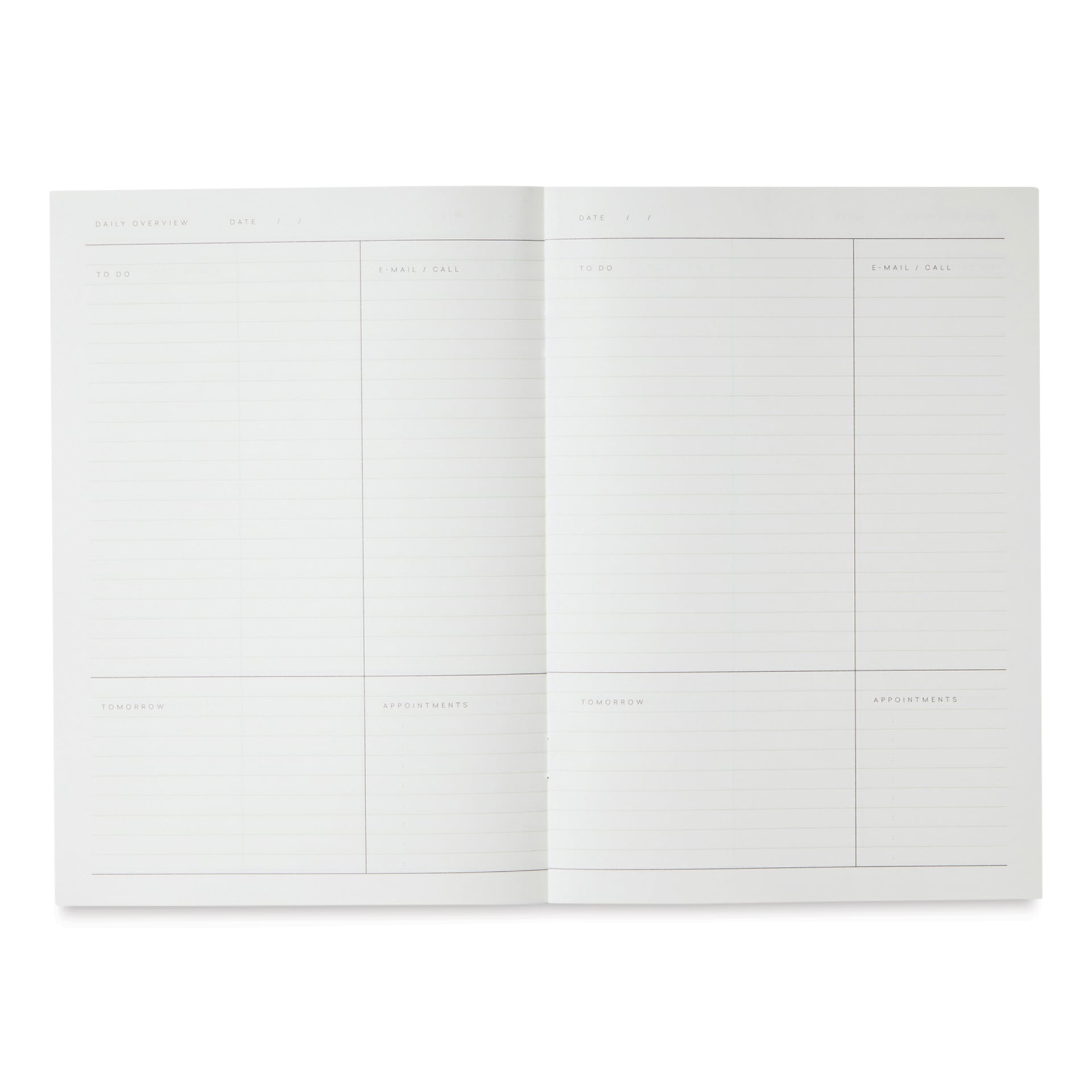 Notem Milo Weekly Work Journal - 9-1/4" x 6-7/10", 56 Pages, open