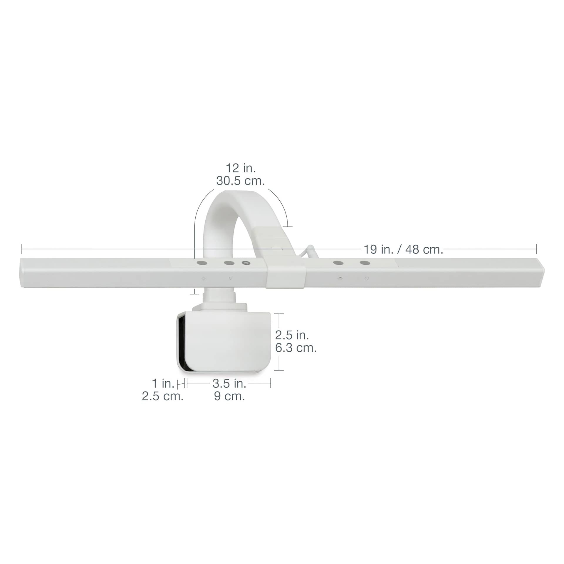 Artograph Easel Lamp with Padded Clamp with dimensions