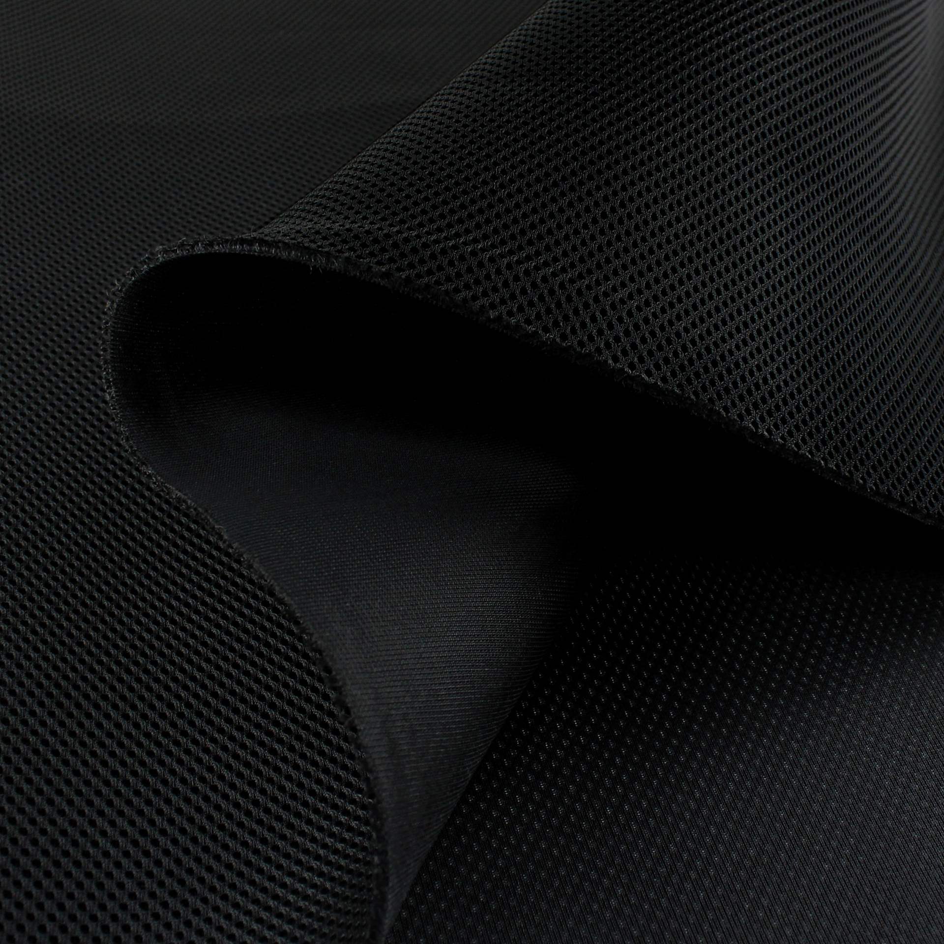 Camelot Air Waffle Solid Fabric - Black,  59" x 15 yds, folded