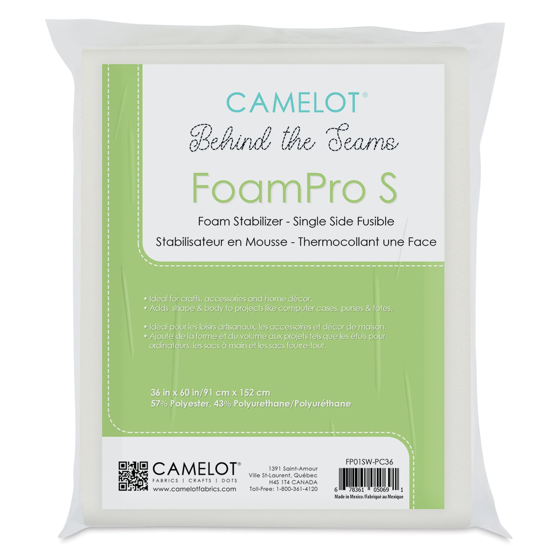 Camelot Behind the Seams FoamPro SPC - 36" x 60", packaging