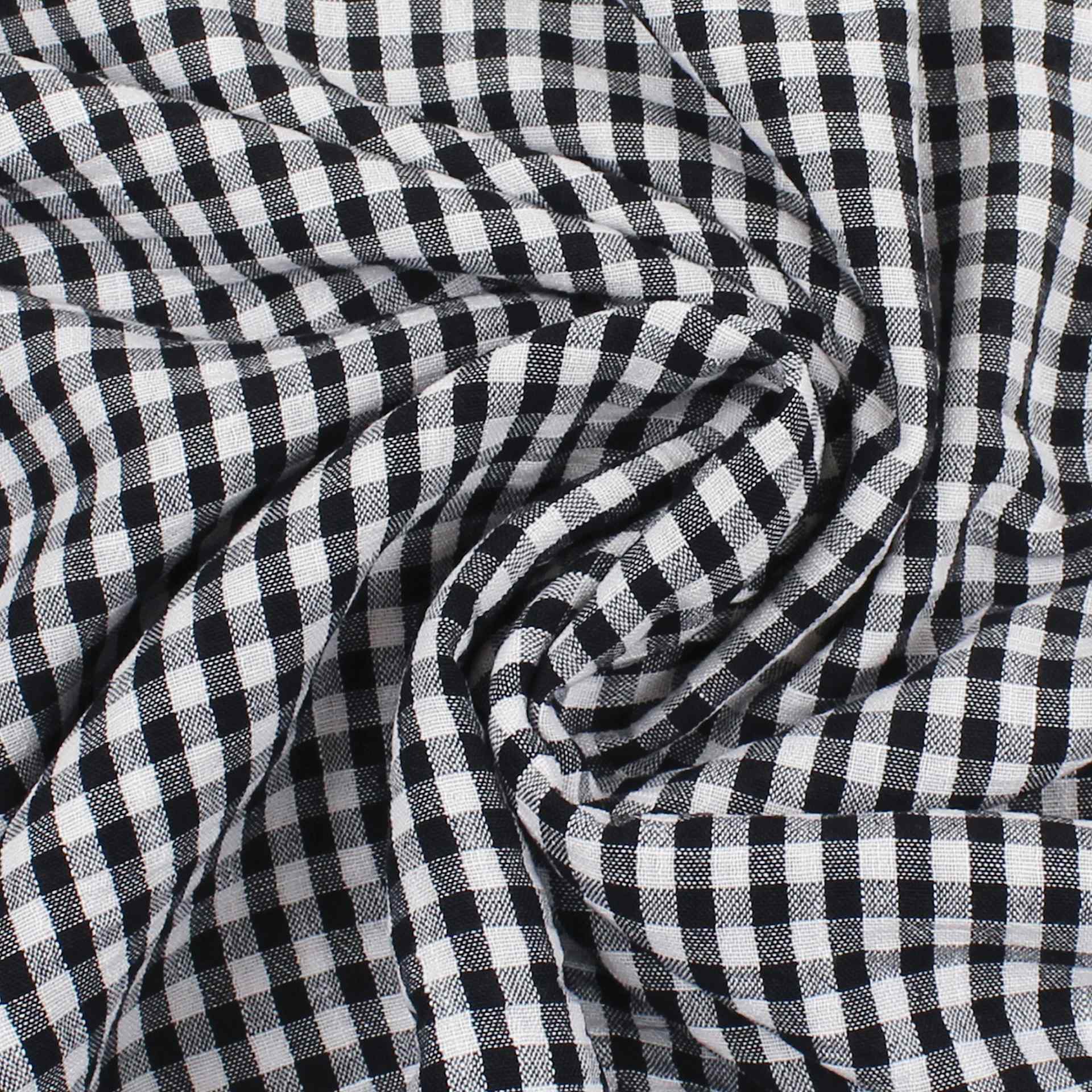 Camelot Linen Checks - Black, 57" x 15 yds, rolled up