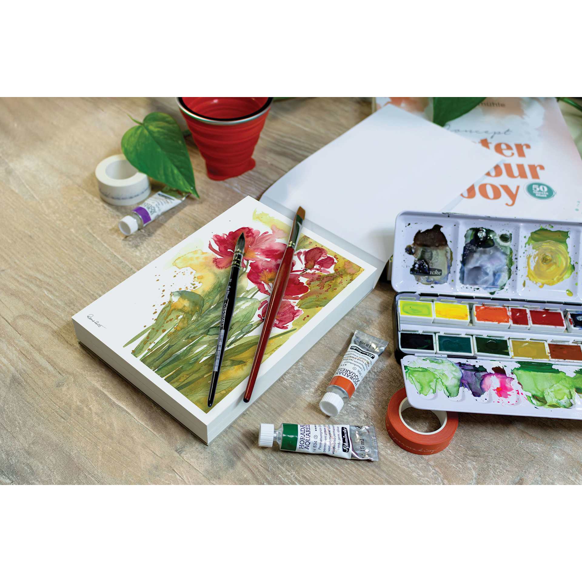 Hahnemühle Concept Watercolour Joy Pad - 5.8" x 8.3", 300gsm, 50 Sheets, in use