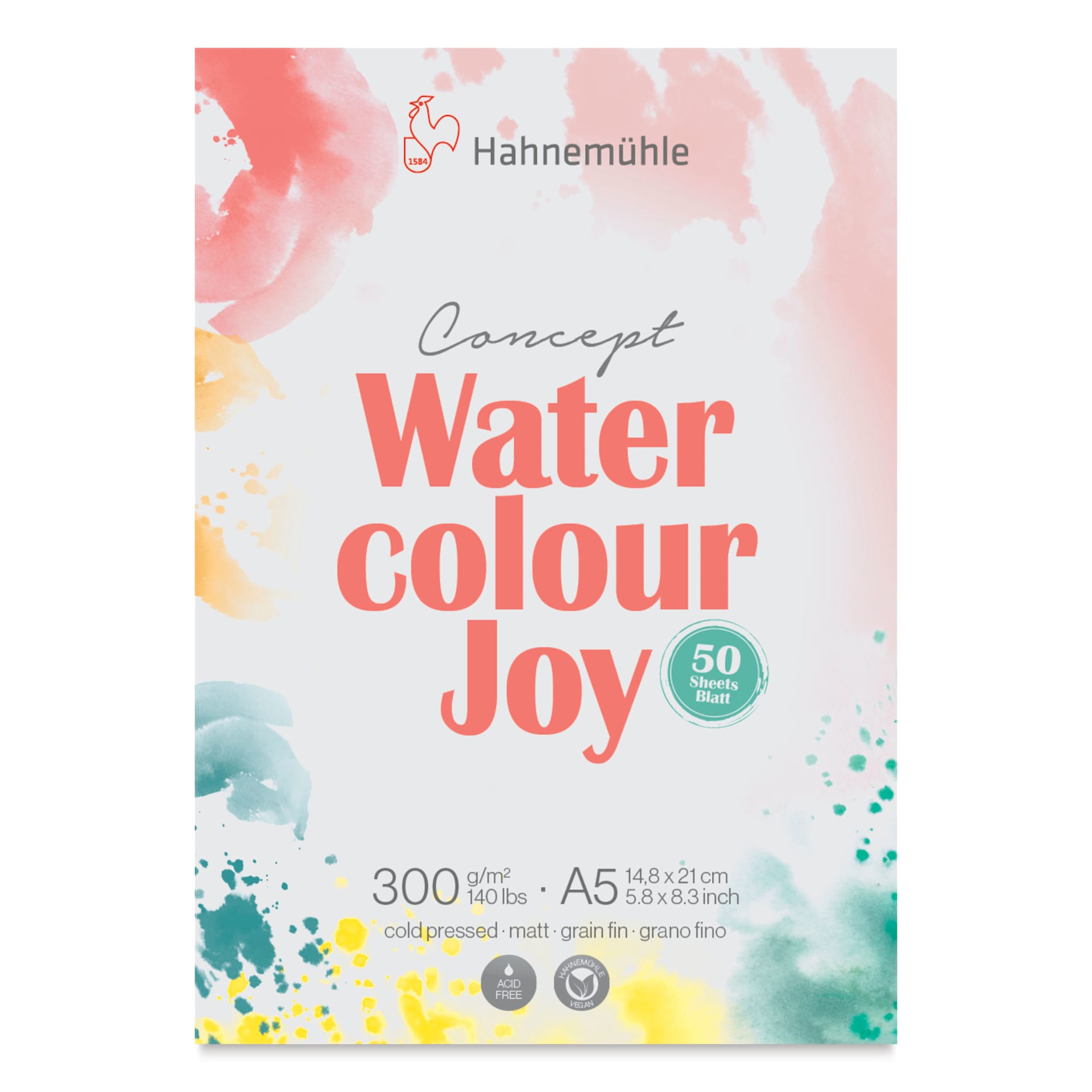 Hahnemühle Concept Watercolour Joy Pad - 5.8" x 8.3", 300gsm, 50 Sheets