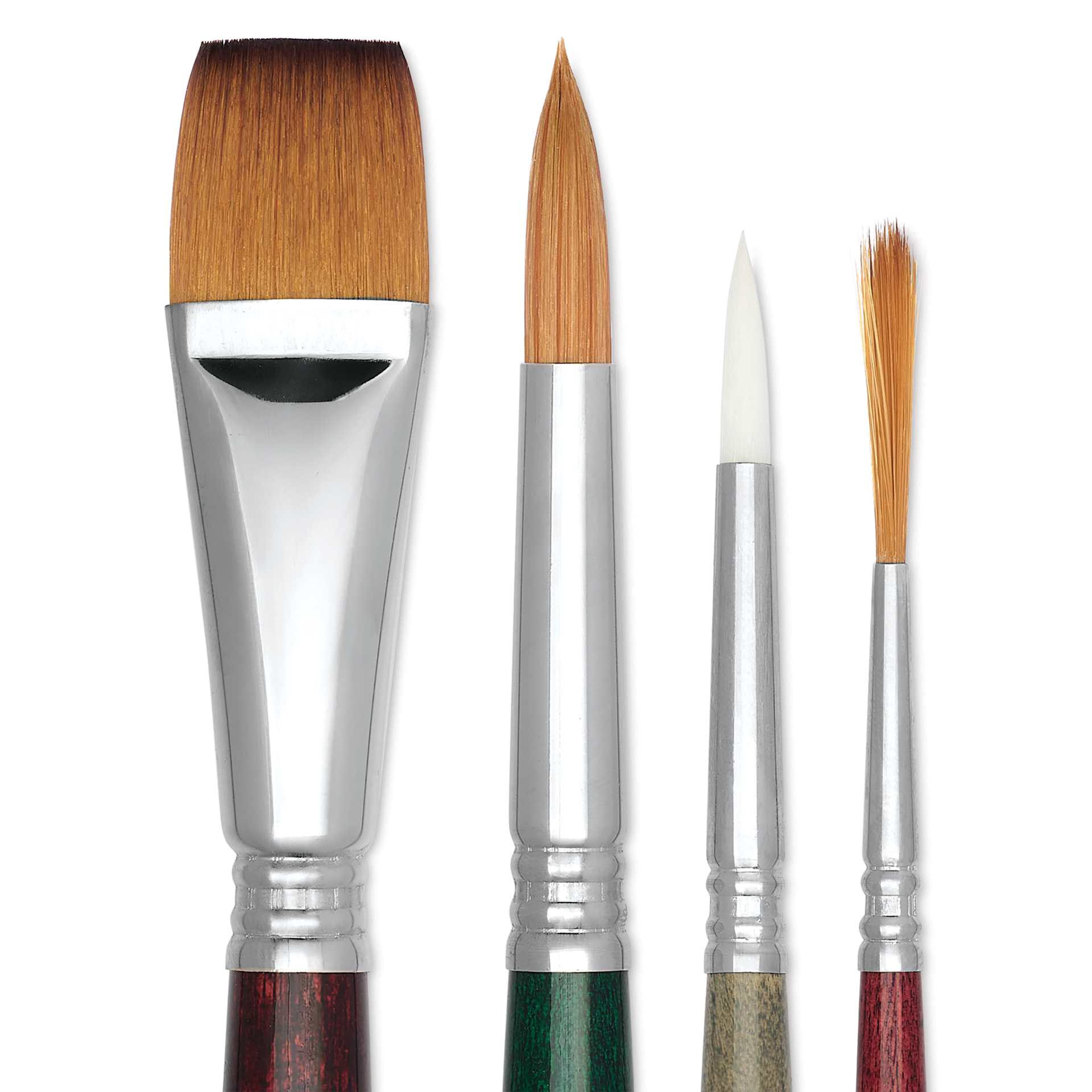 Escoda First Steps in Watercolor Brushes - Set of 4, close up