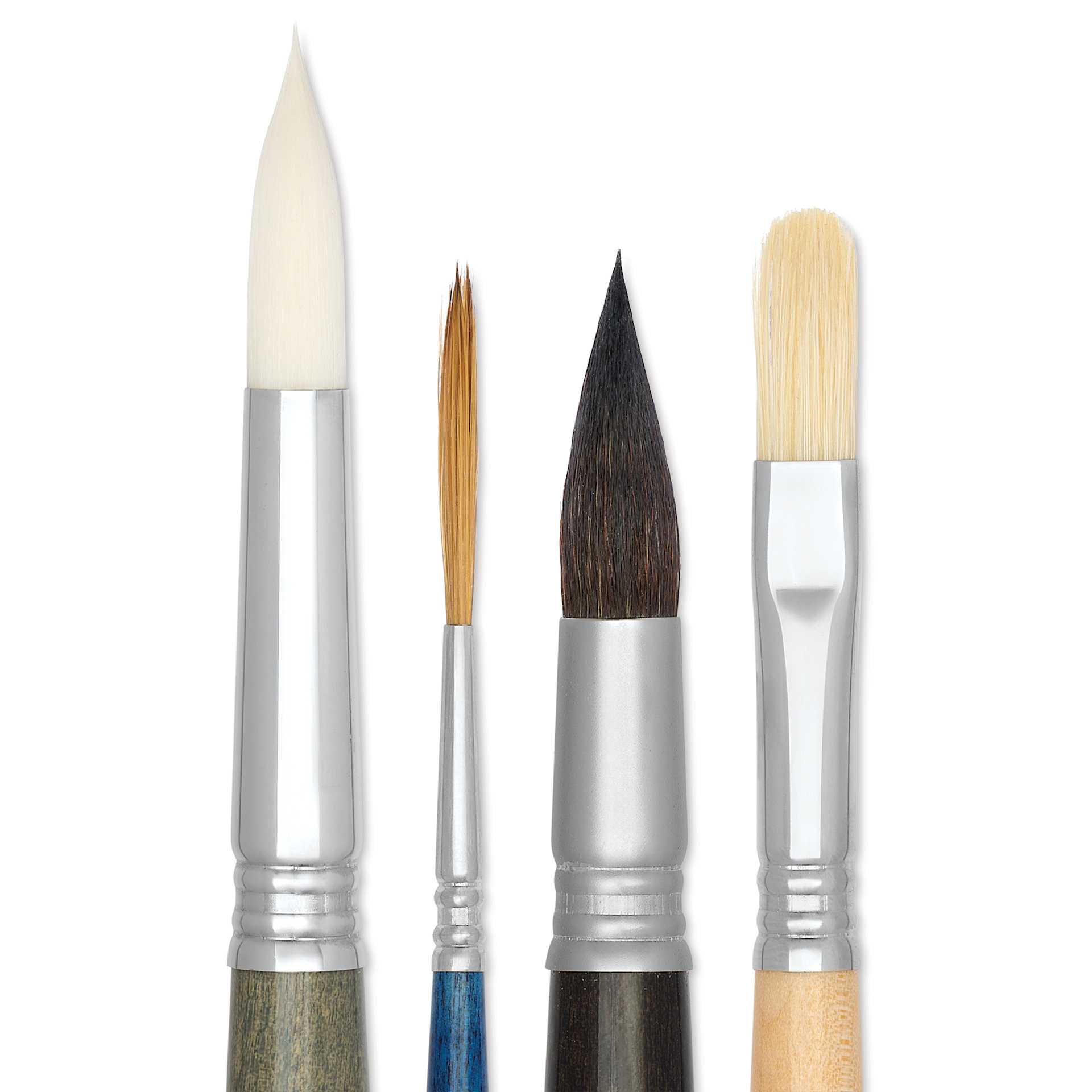 Escoda Natural Landscape Watercolor Brushes - Set of 4, close up