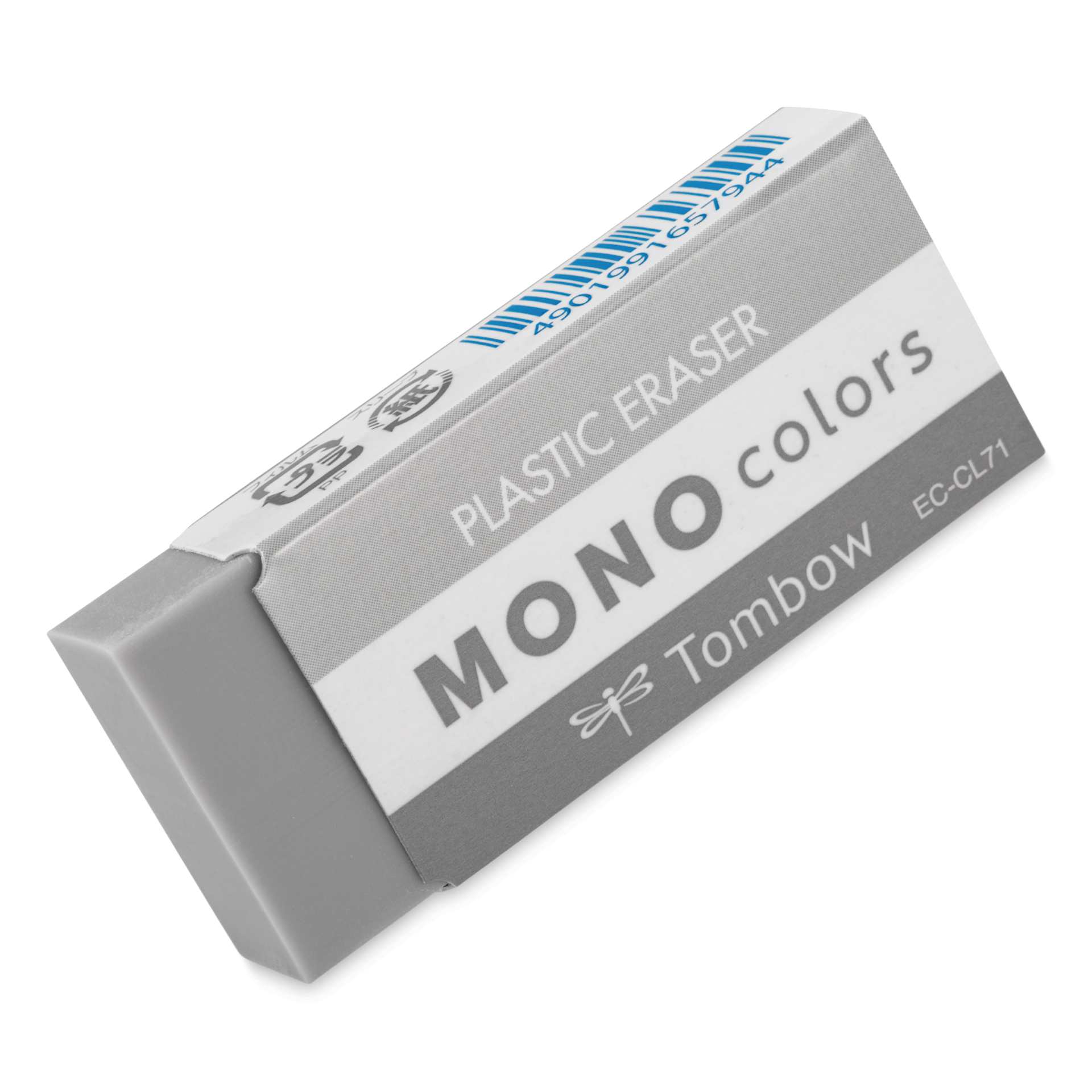 Tombow Mono Colors Eraser - Gray, angled view