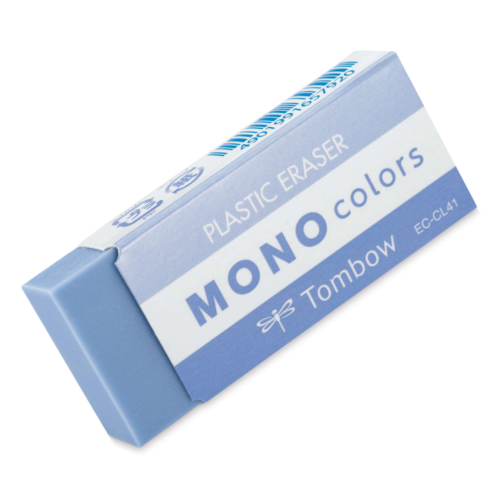 Tombow Mono Colors Eraser - Blue, angled view