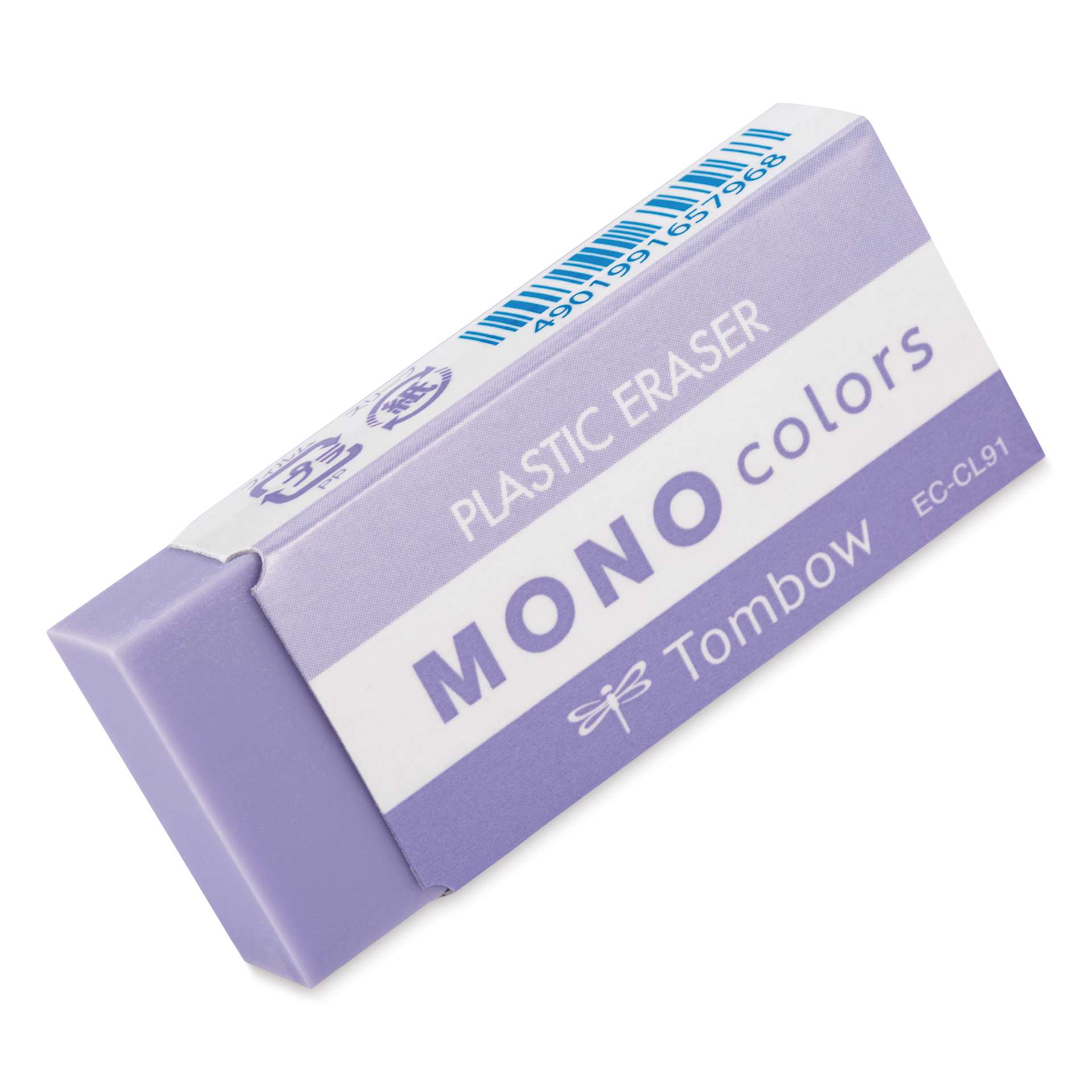 Tombow Mono Colors Eraser - Purple, angled view