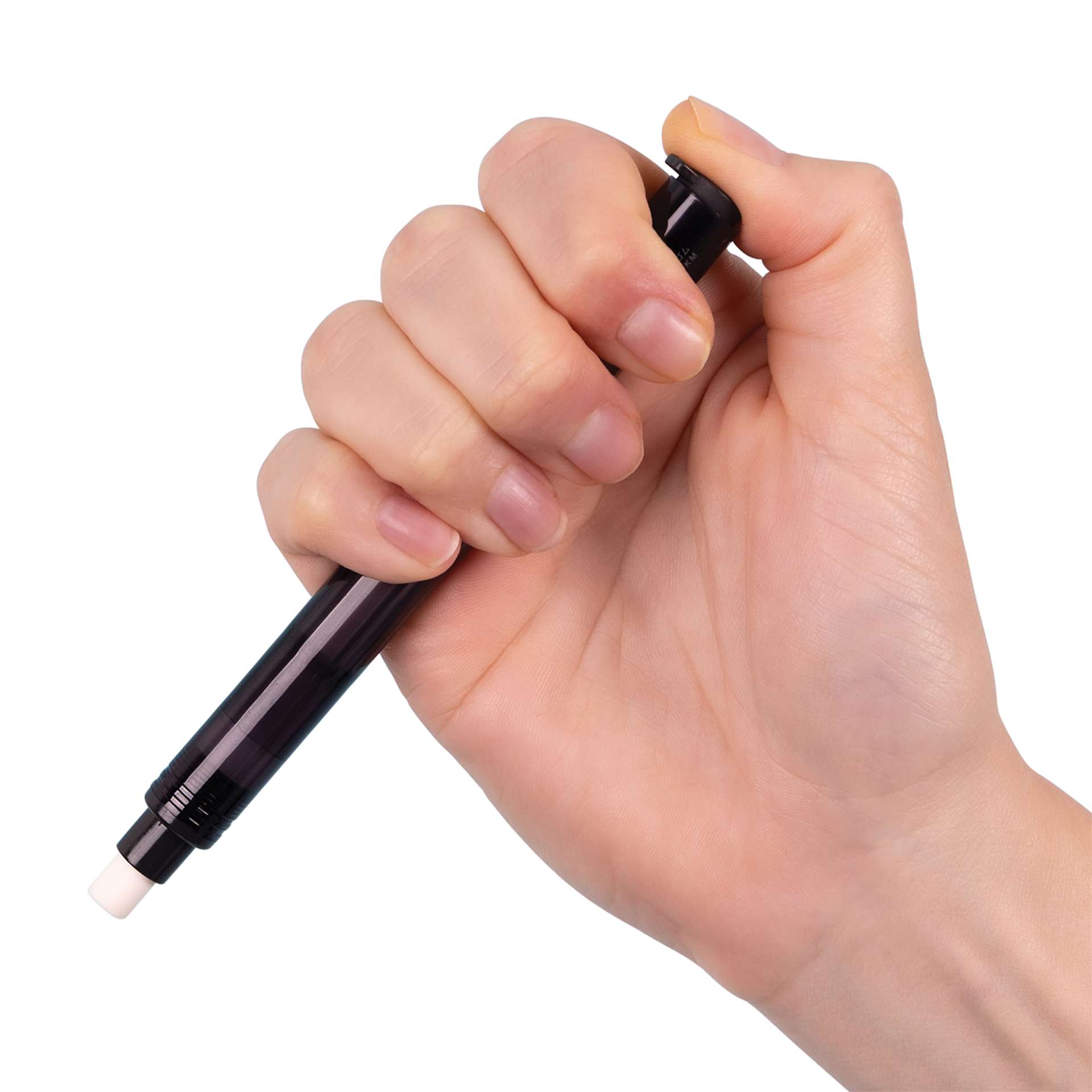 Tombow Mono Stick Eraser Combo Pack, using push-button advance mechanism