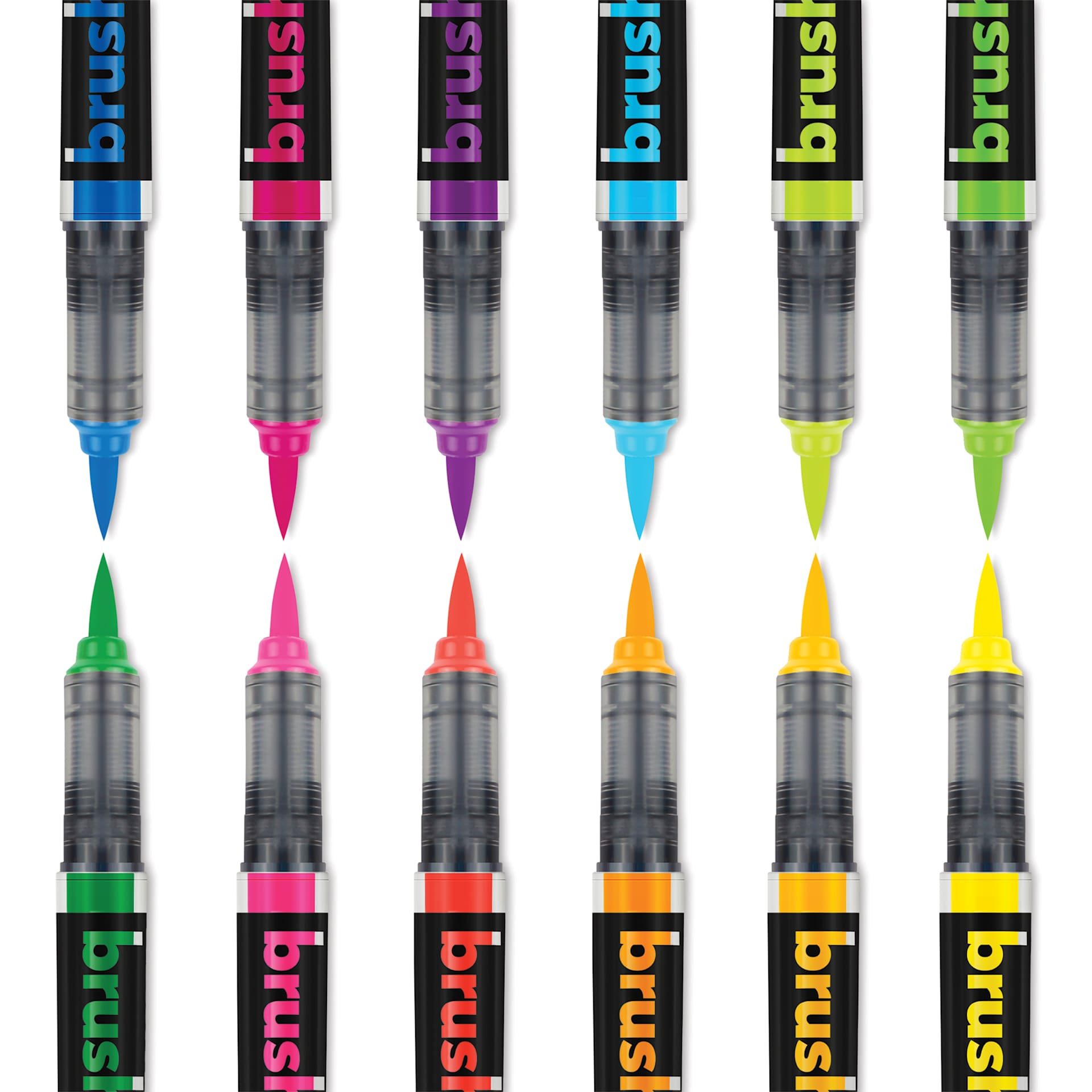 Karin Brushmarkers Pro Markers - Neon, Set of 12, marker tips shown