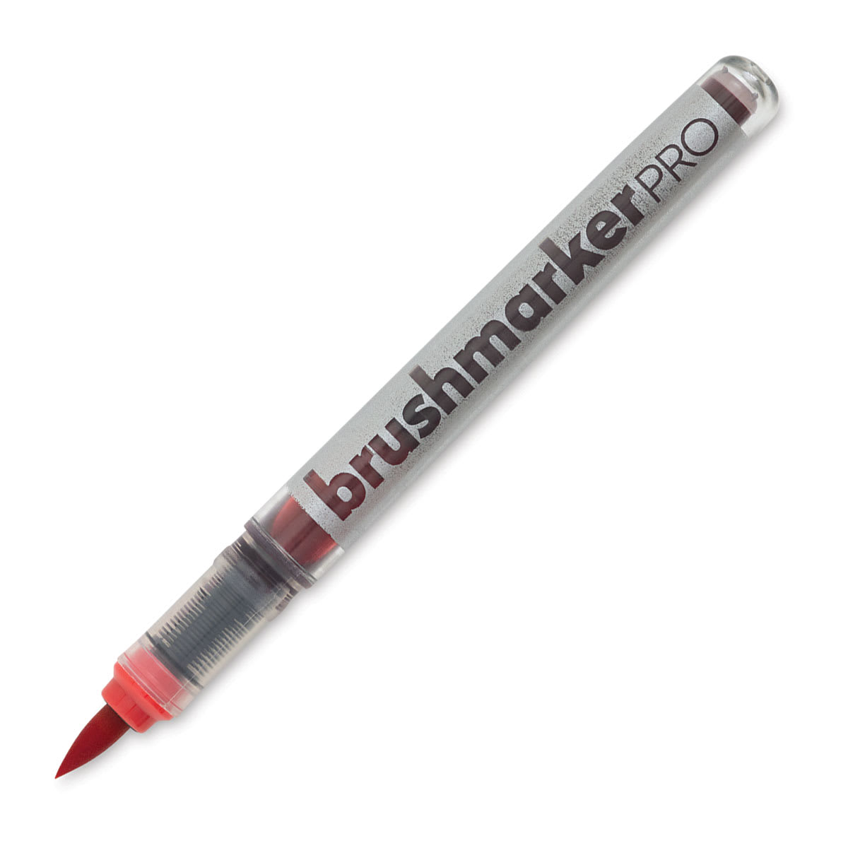 Karin Brushmarkers Pro Marker - One open Red Pro marker angled to show tip