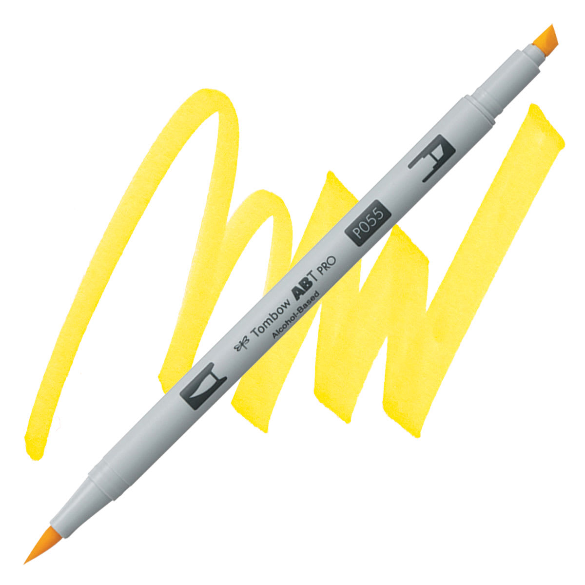 Tombow ABT PRO Alcohol Marker - Process Yellow, P055 marker and swatch