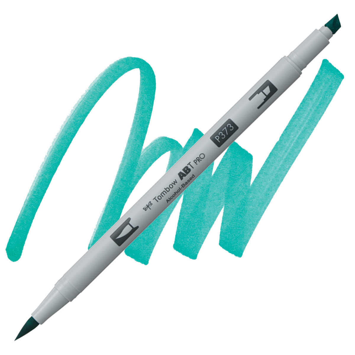 Tombow ABT PRO Alcohol Marker - Sea Blue, P373 marker and swatch