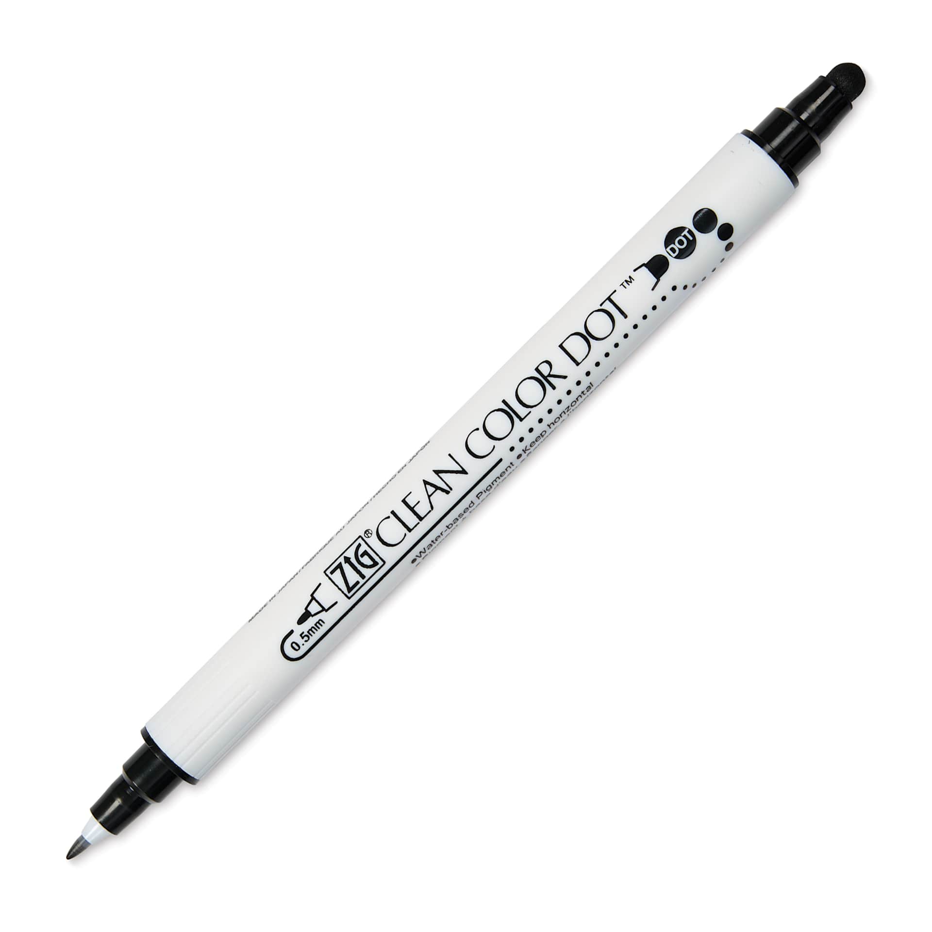 Zig Clean Color Dot Dual Tip Marker - Black, caps off