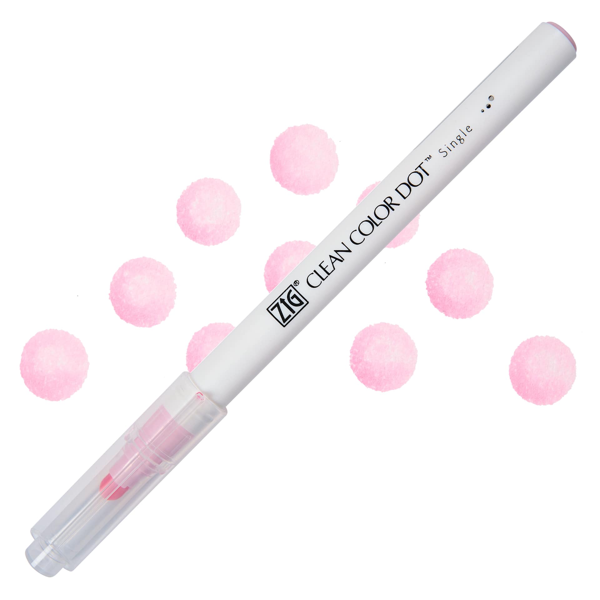 Zig Clean Color Dot Marker - Baby Pink, swatch and marker