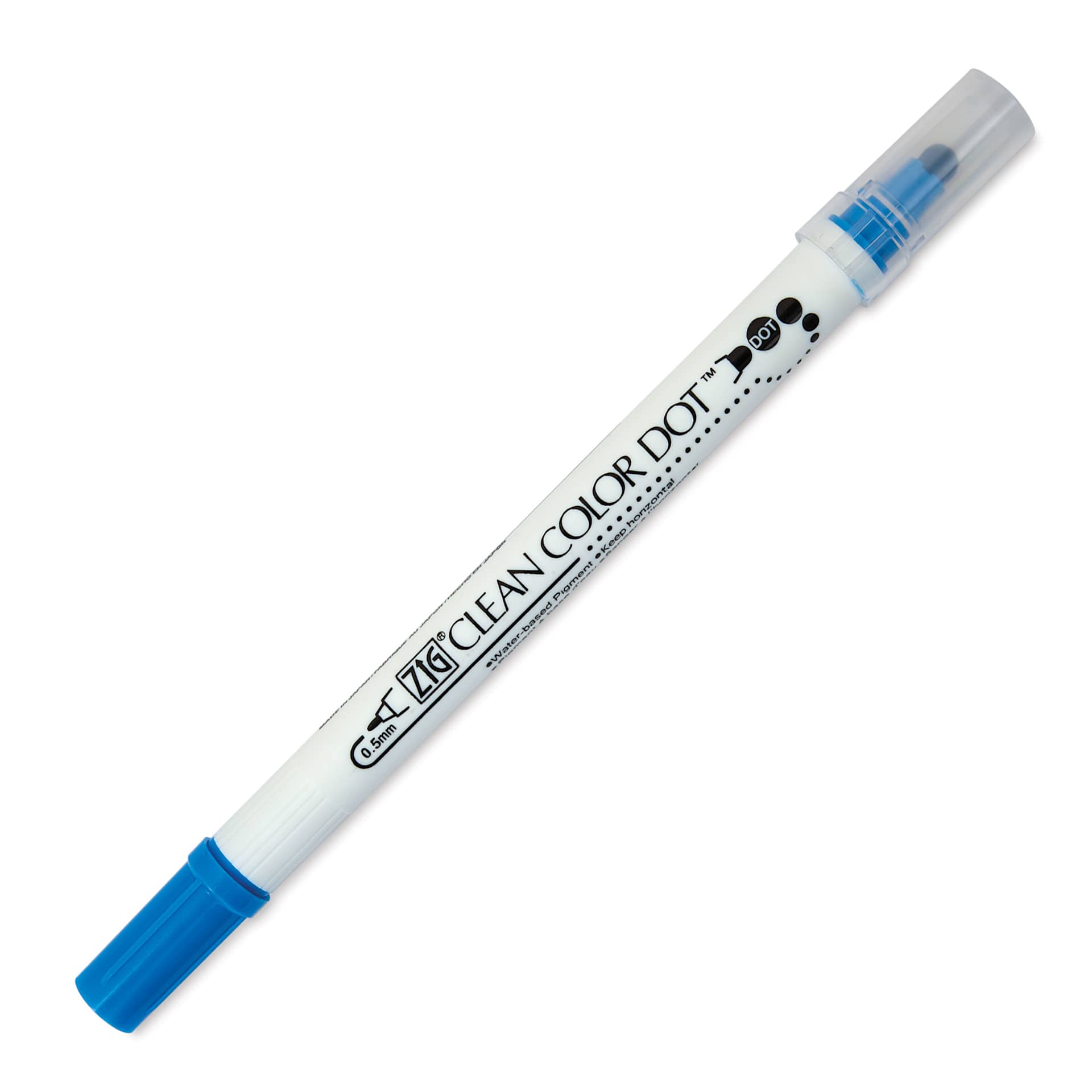 Zig Clean Color Dot Dual Tip Marker - Blue, caps on