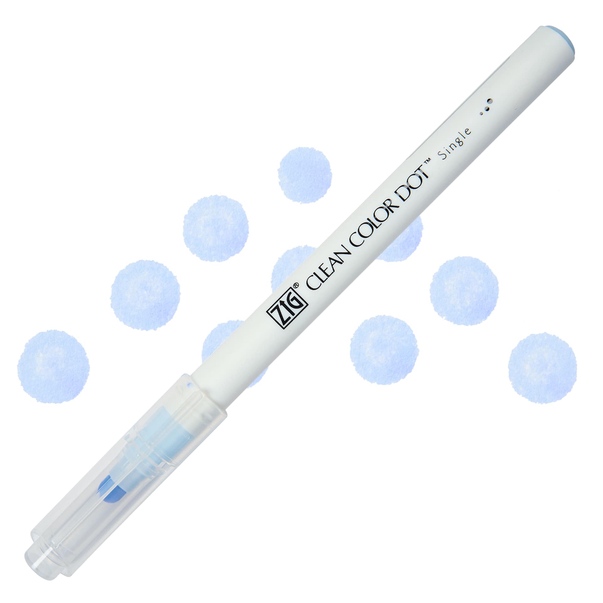 Zig Clean Color Dot Marker - Powder Blue, swatch and marker