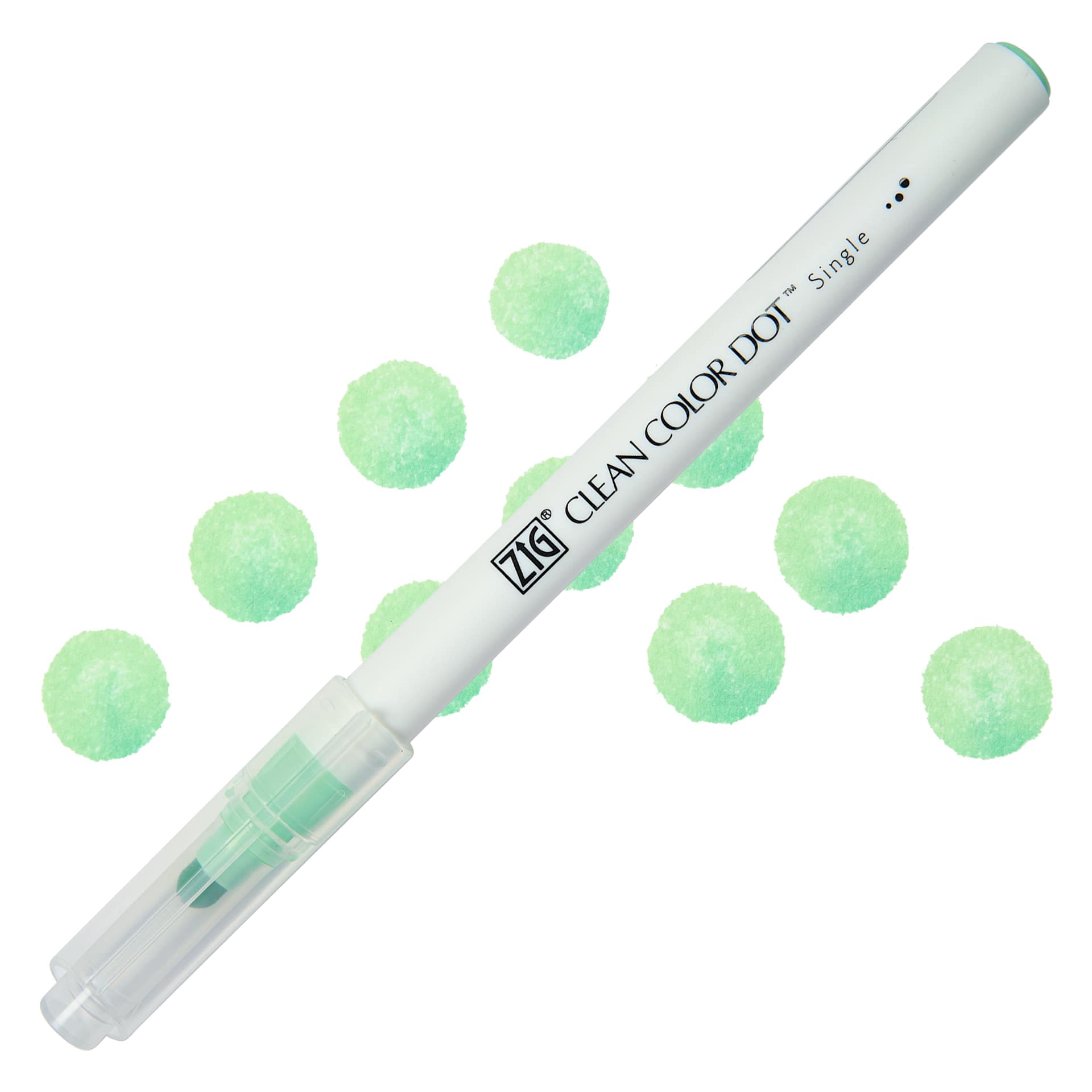 Zig Clean Color Dot Marker - Pale Mint, swatch and marker
