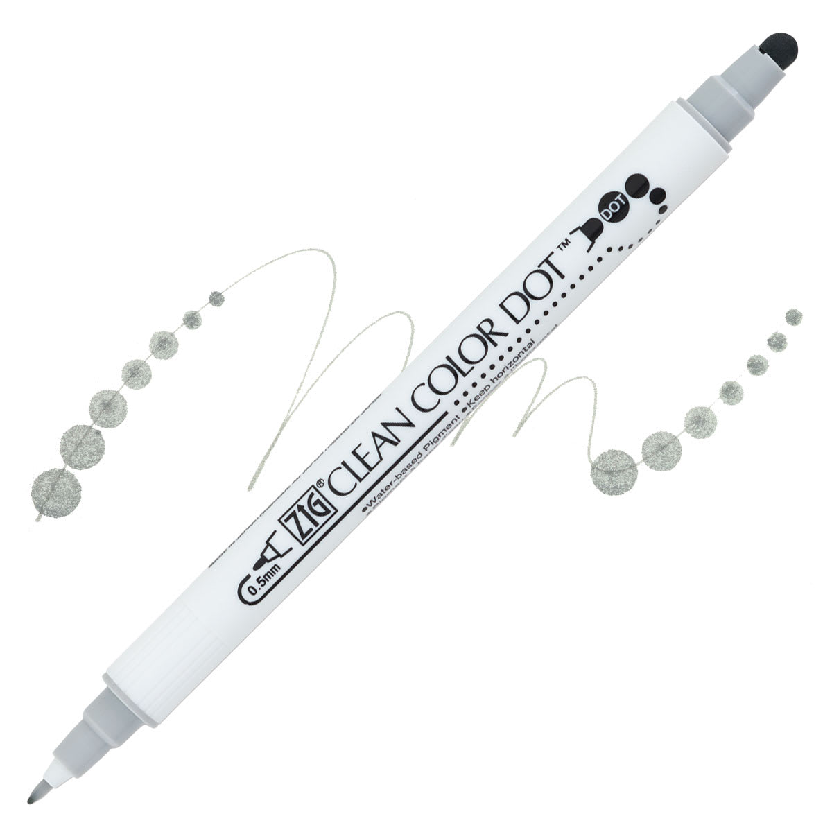 Zig Clean Color Dot Marker - Platinum marker and swatch