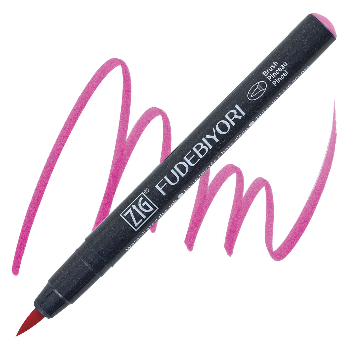 Zig Fudebiyori Brush Pen - Peach Pink  pen and swatch