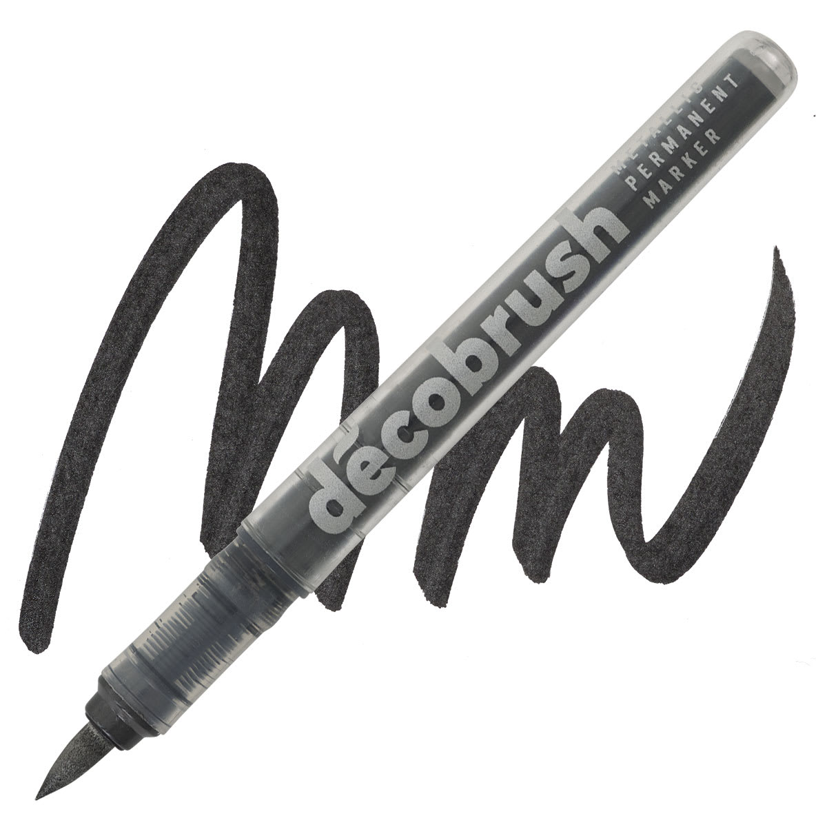 Karin DécoBrush Metallic Marker - Metallic Black marker and swatch Karin DécoBrush Metallic Marker - Metallic Black marker and swatch