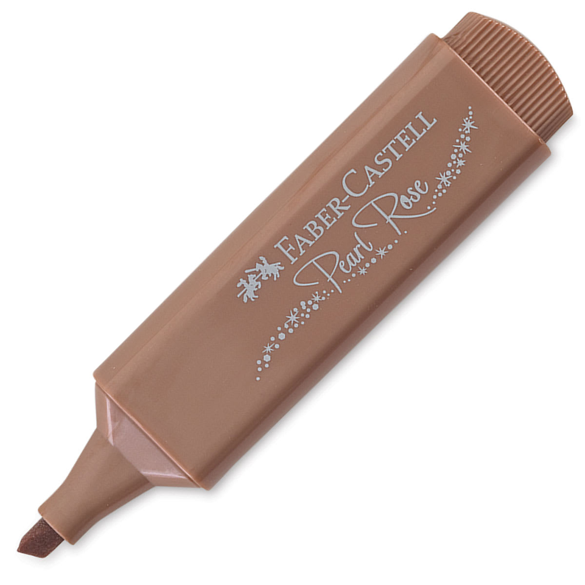 Faber-Castell Metallic Textliner - Single Pearl Rose Marker at angle